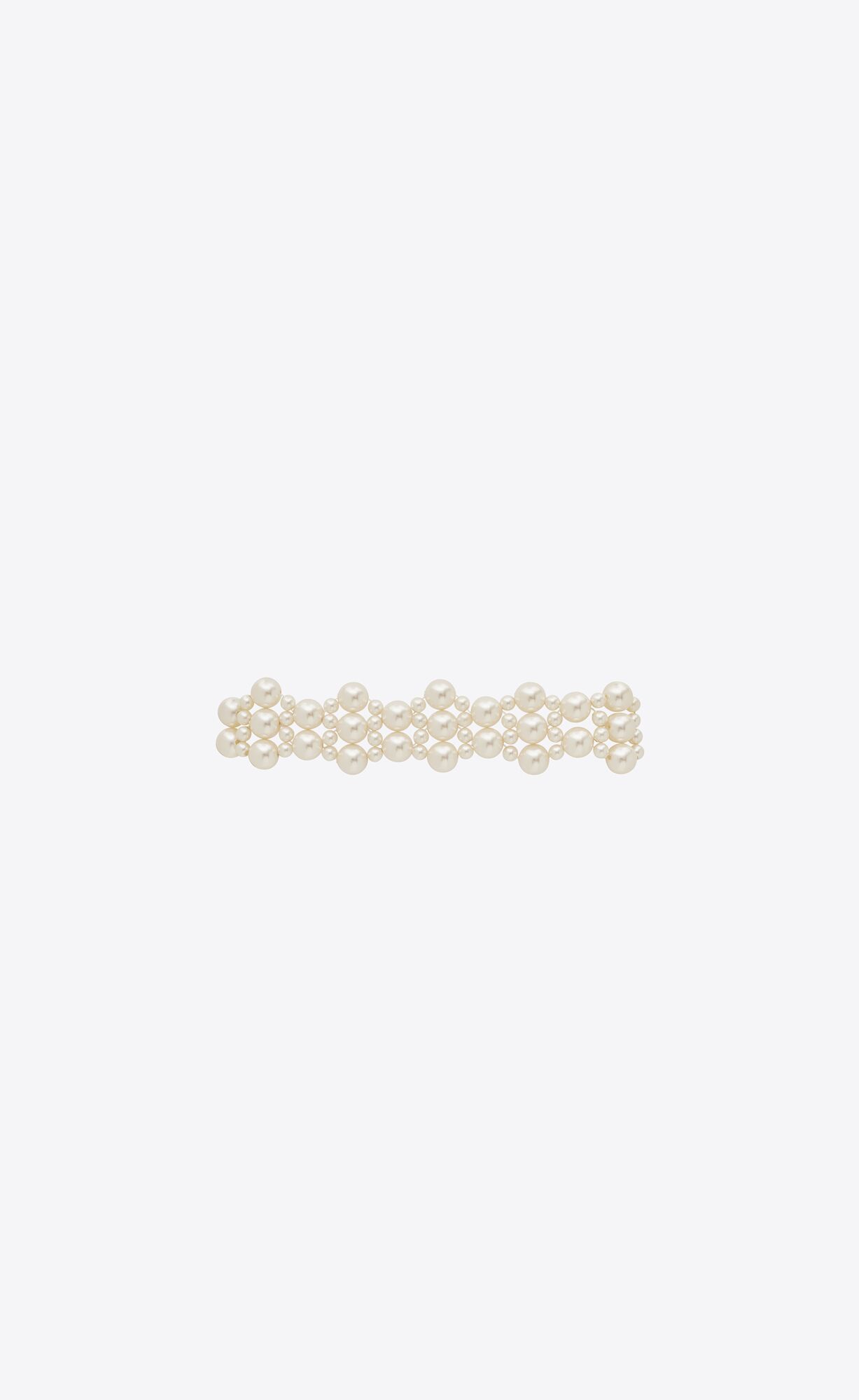 YSL Alternating Pearls Bracelet In Metal Strieborne Krém | 53421-AVMP