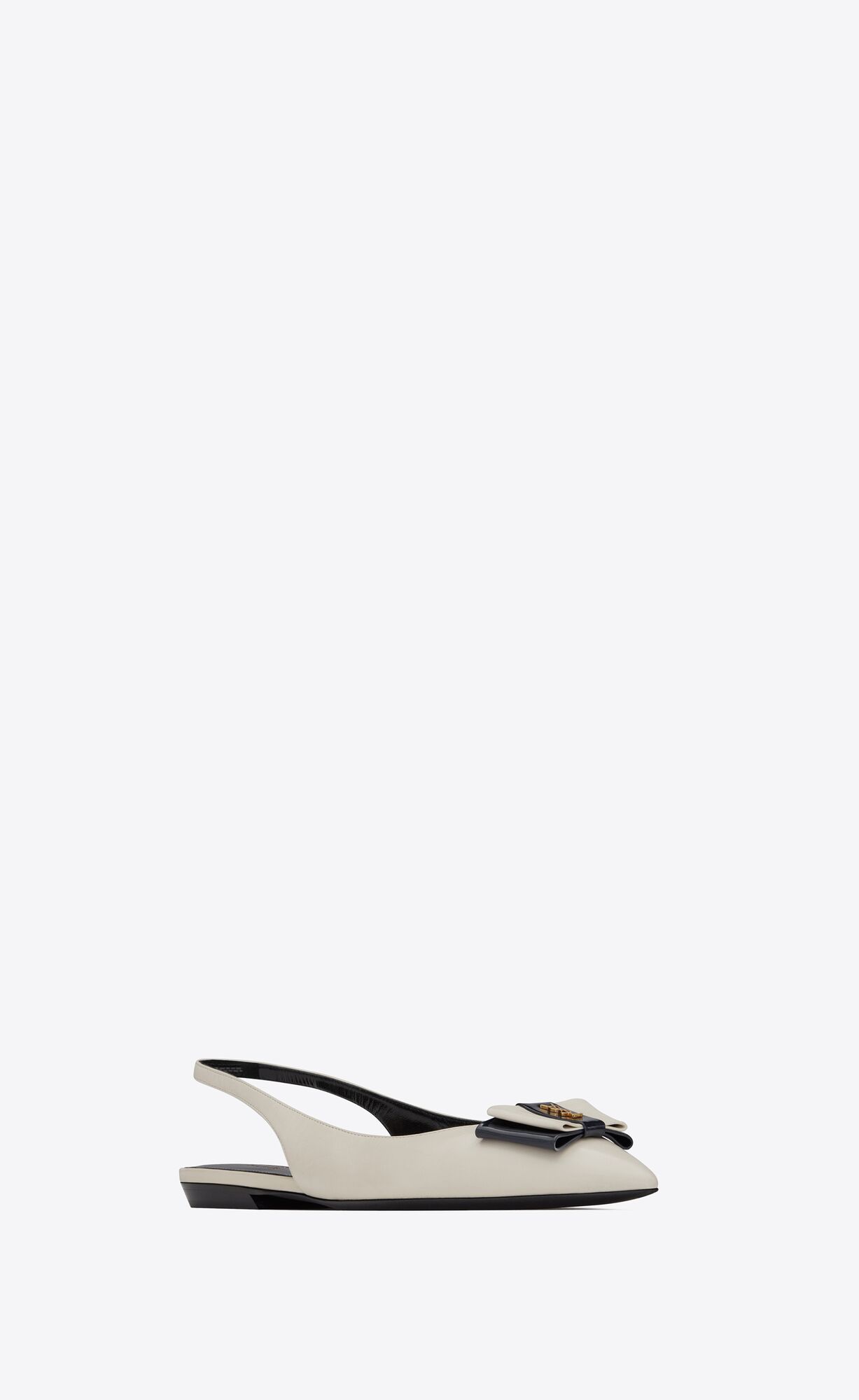 YSL Anaïs Slingback Flats In Smooth And Lakovane Kozene Námornícka Modrá | 54237-PFTY