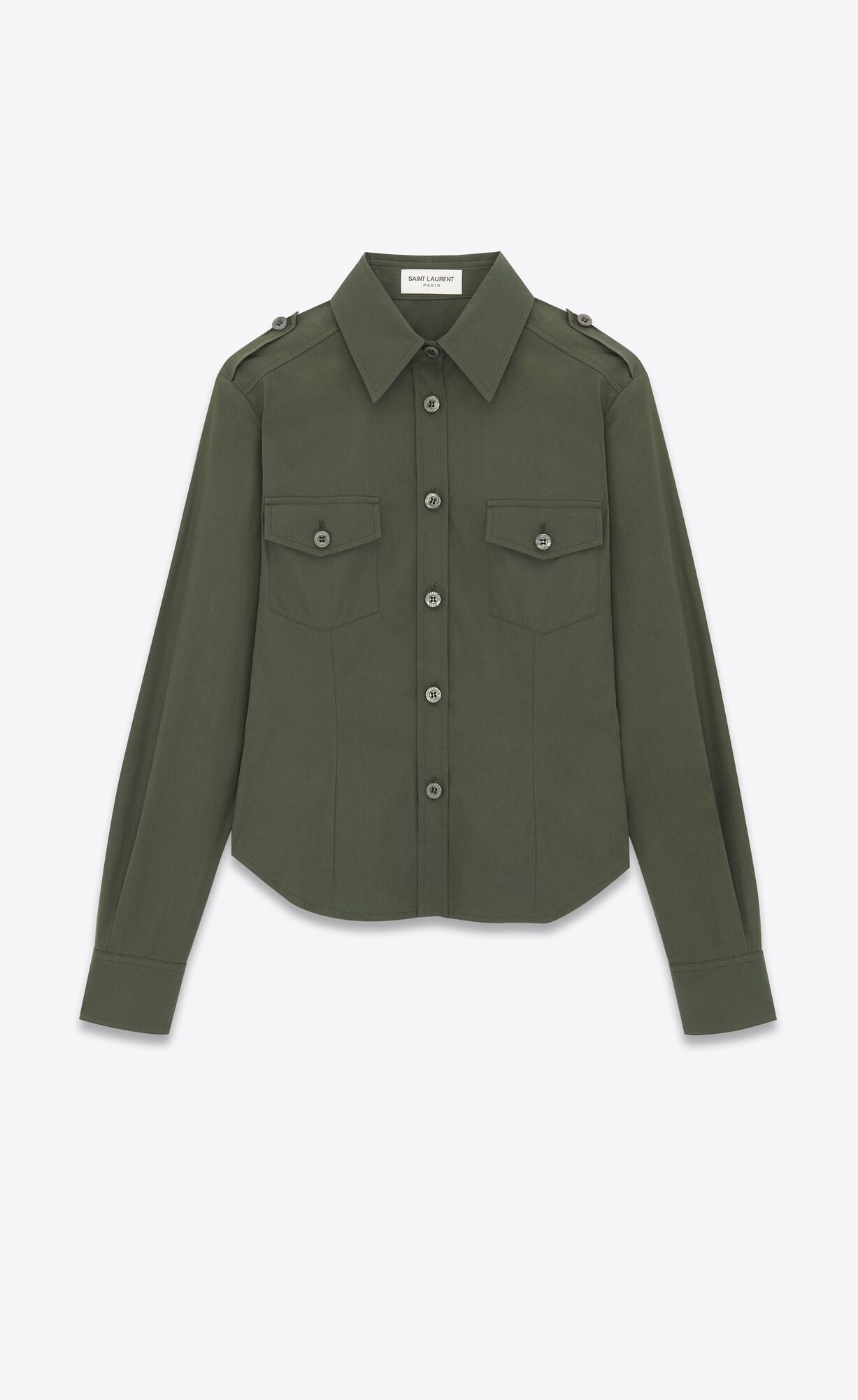 YSL Army Shirt In Bavlnene Poplin Hnedožltý | 06387-PSWD