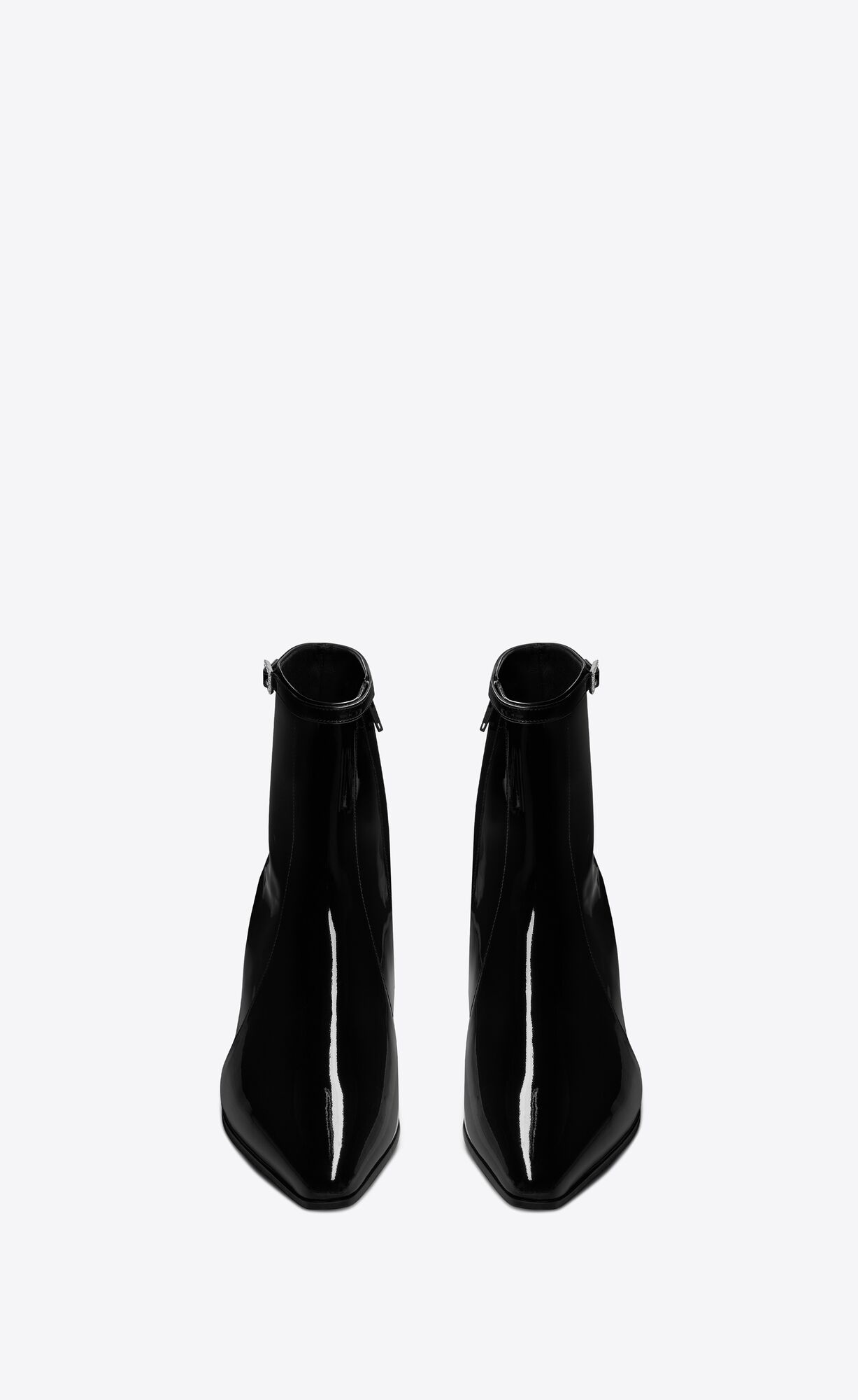 YSL Arsun Zipped Boots In Lakovane Kozene Čierne | 16294-CMXY