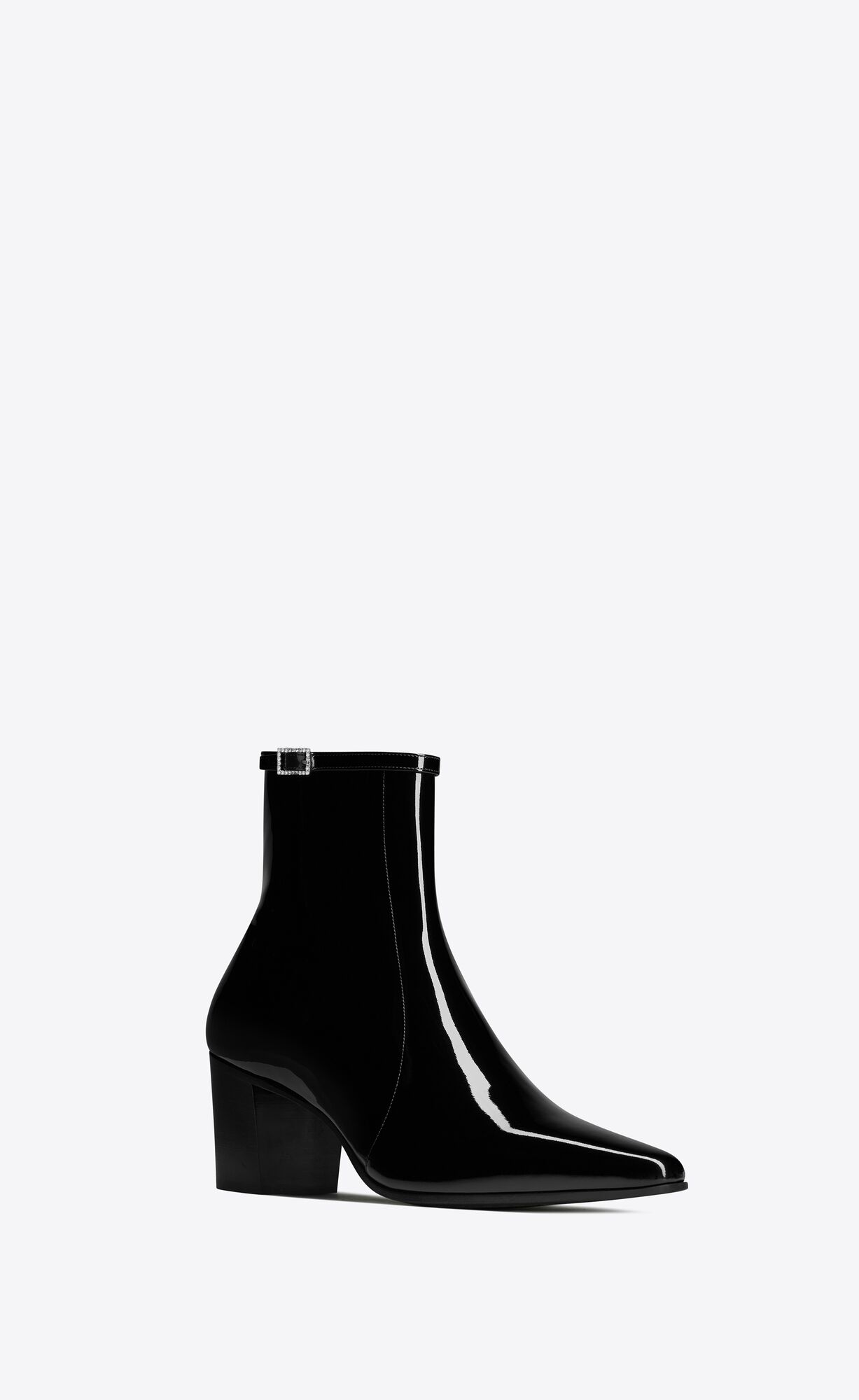 YSL Arsun Zipped Boots In Lakovane Kozene Čierne | 16294-CMXY