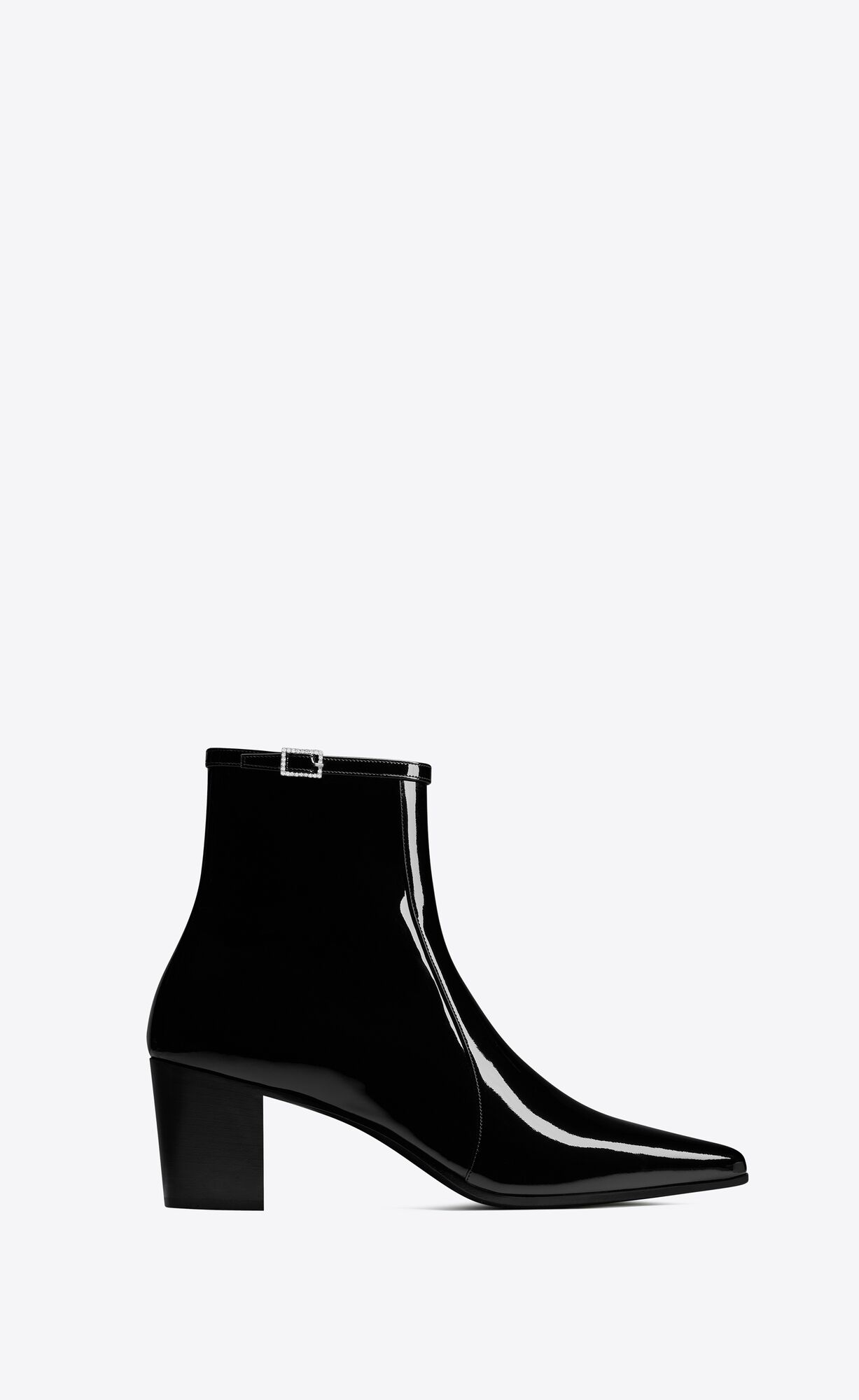 YSL Arsun Zipped Boots In Lakovane Kozene Čierne | 16294-CMXY