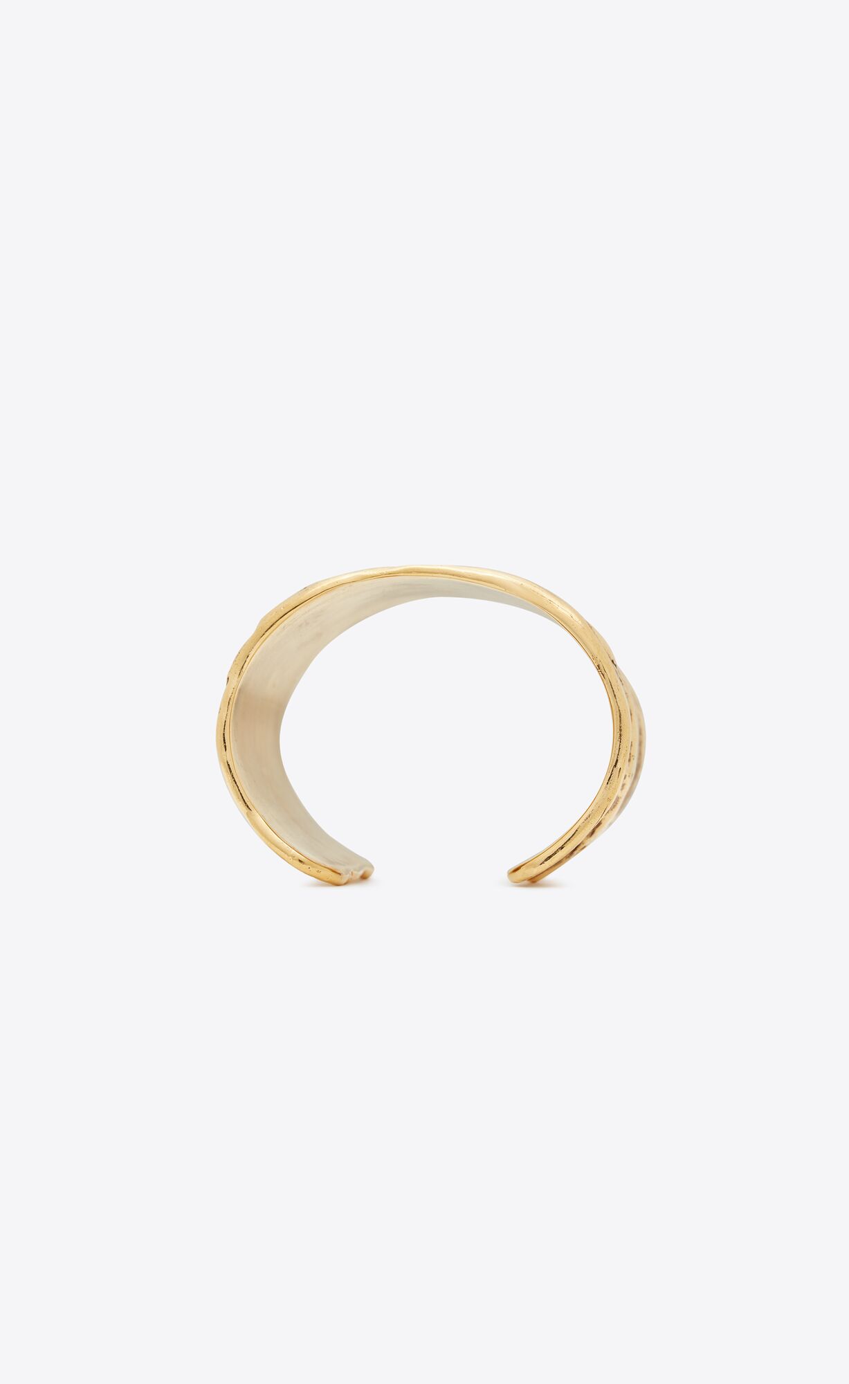 YSL Arty Textured Cuff Bracelet In Metal Tmavo Zlate | 57613-QMGK