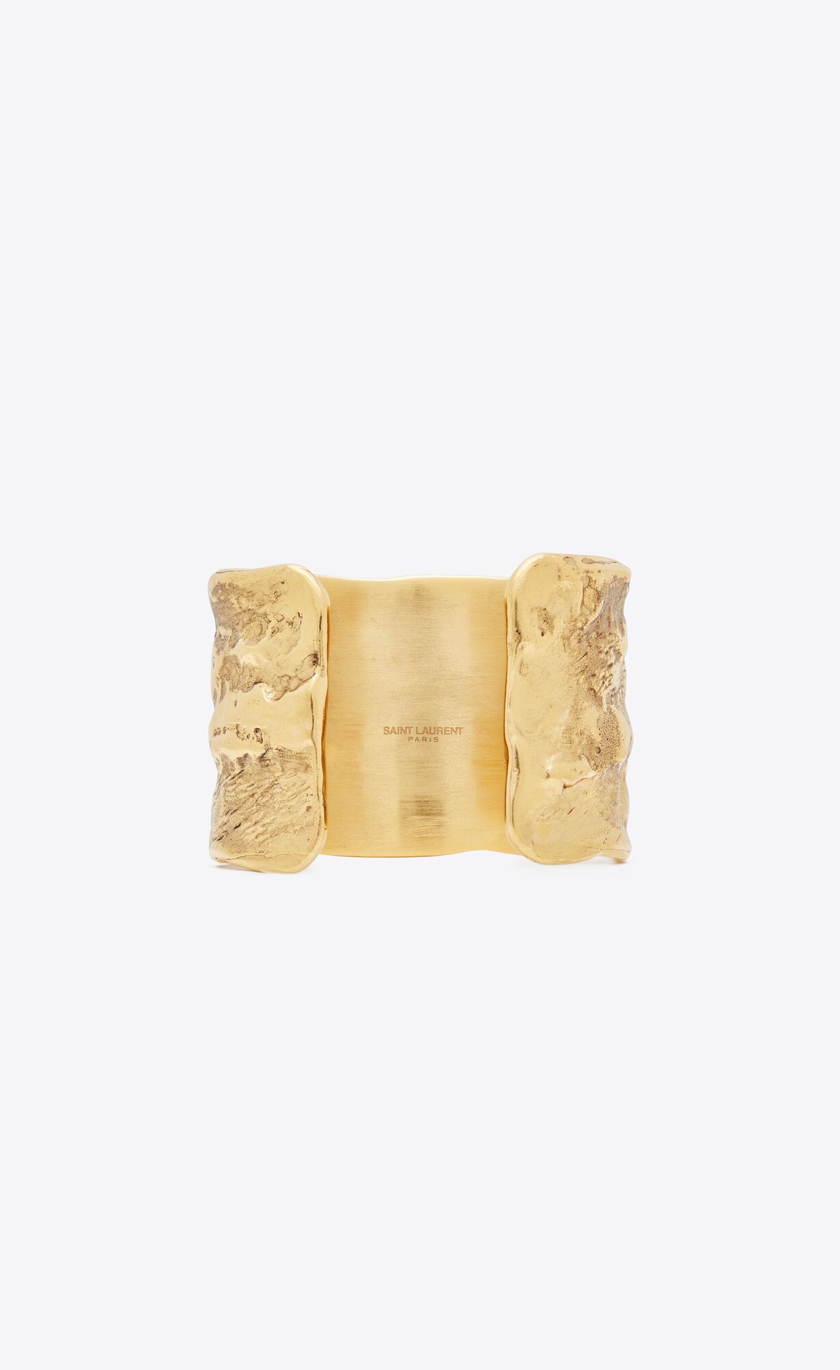 YSL Arty Textured Cuff Bracelet In Metal Tmavo Zlate | 57613-QMGK