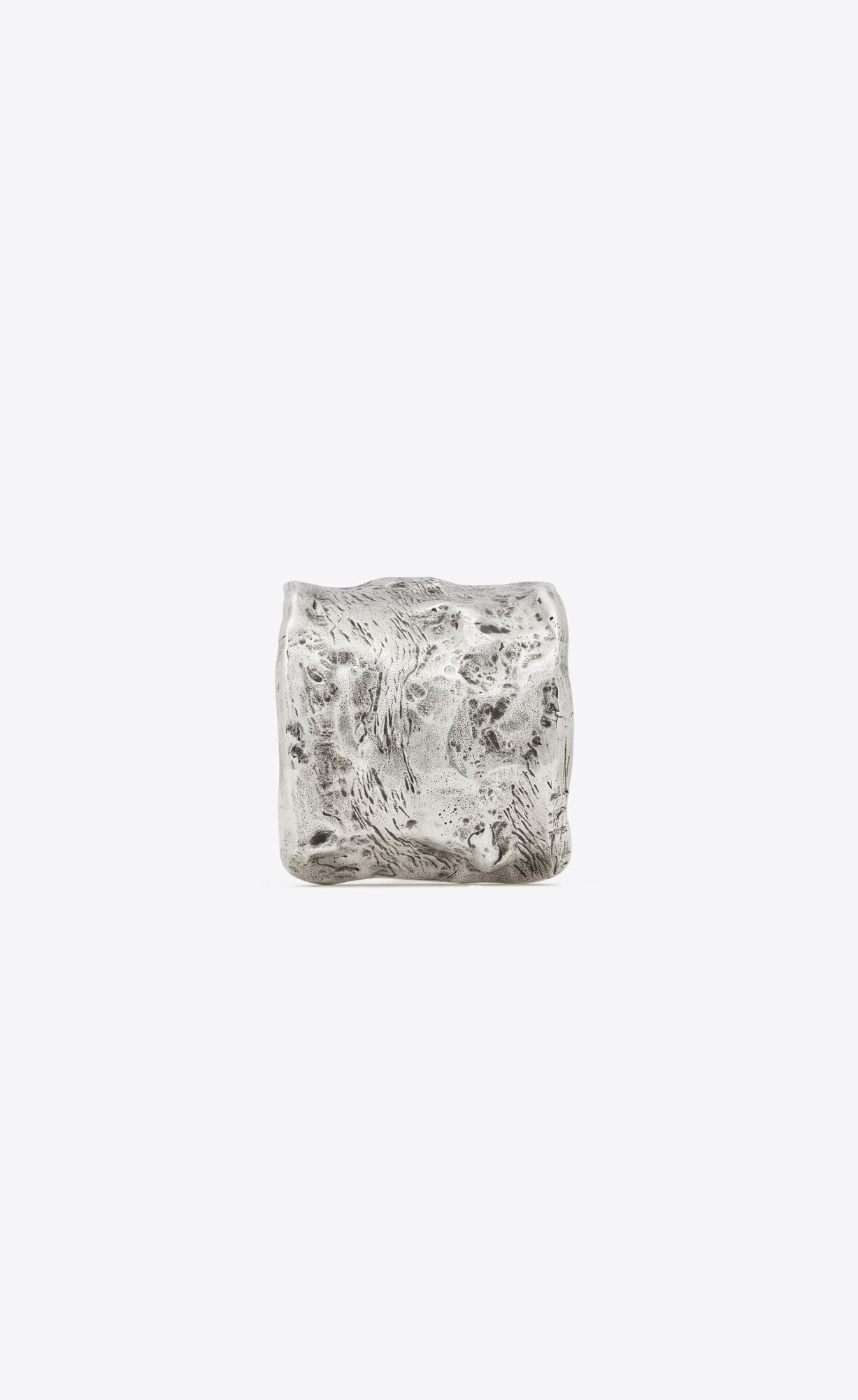 YSL Arty Textured Cuff Bracelet In Metal Strieborne | 85720-PIBD