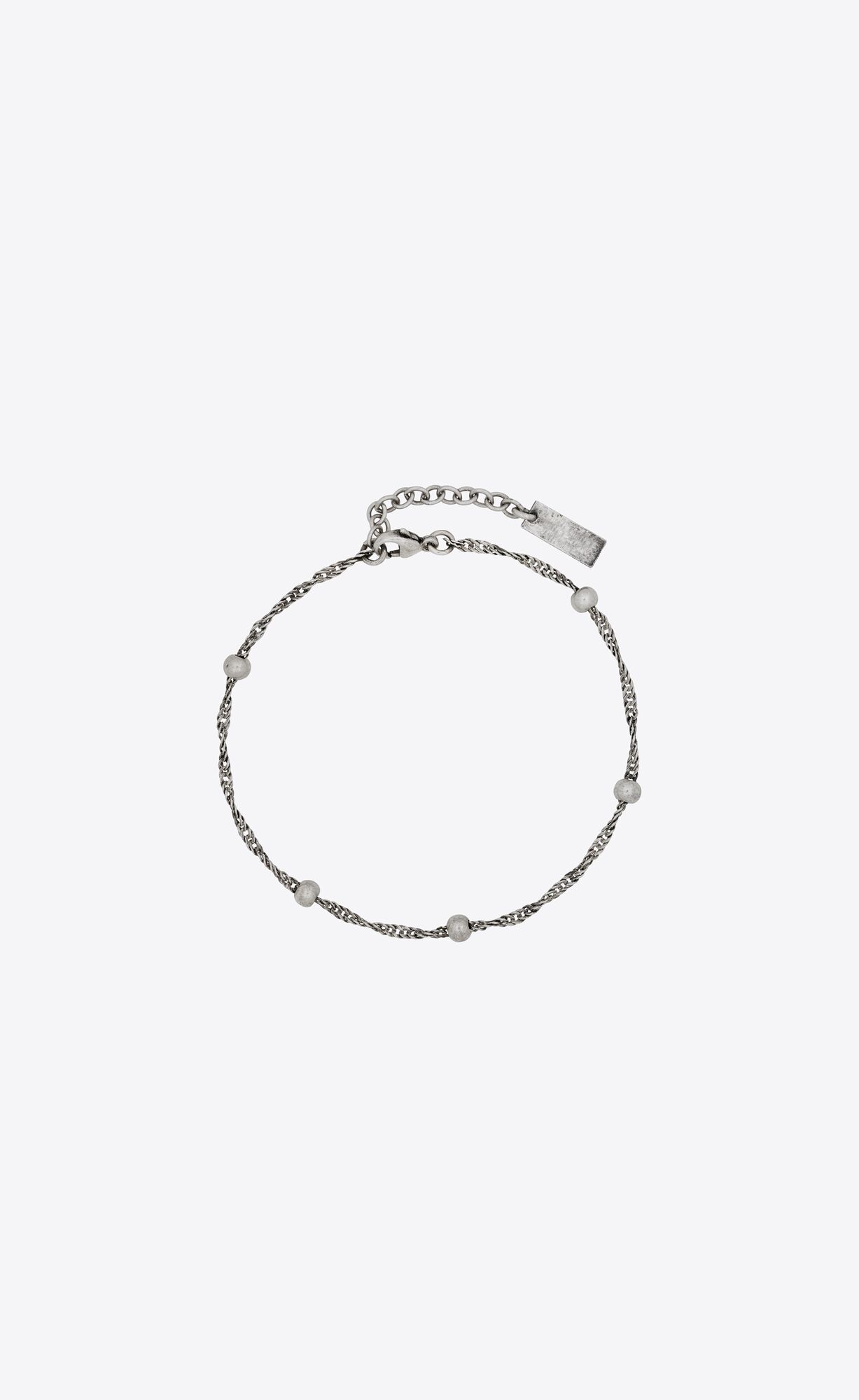 YSL Ball And Intertwined Chain Bracelet In Metal Strieborne | 06237-YVAG