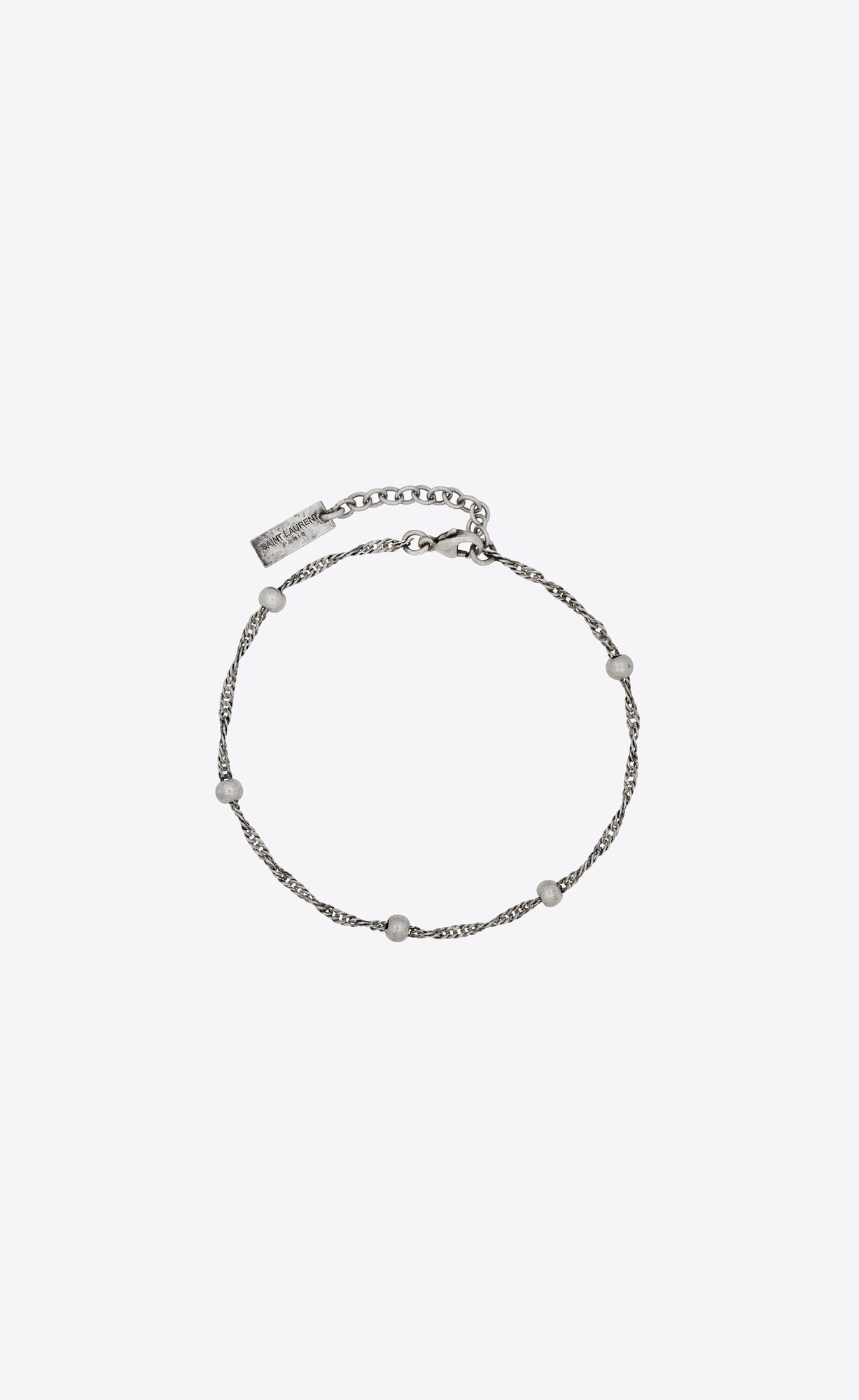 YSL Ball And Intertwined Chain Bracelet In Metal Strieborne | 06237-YVAG