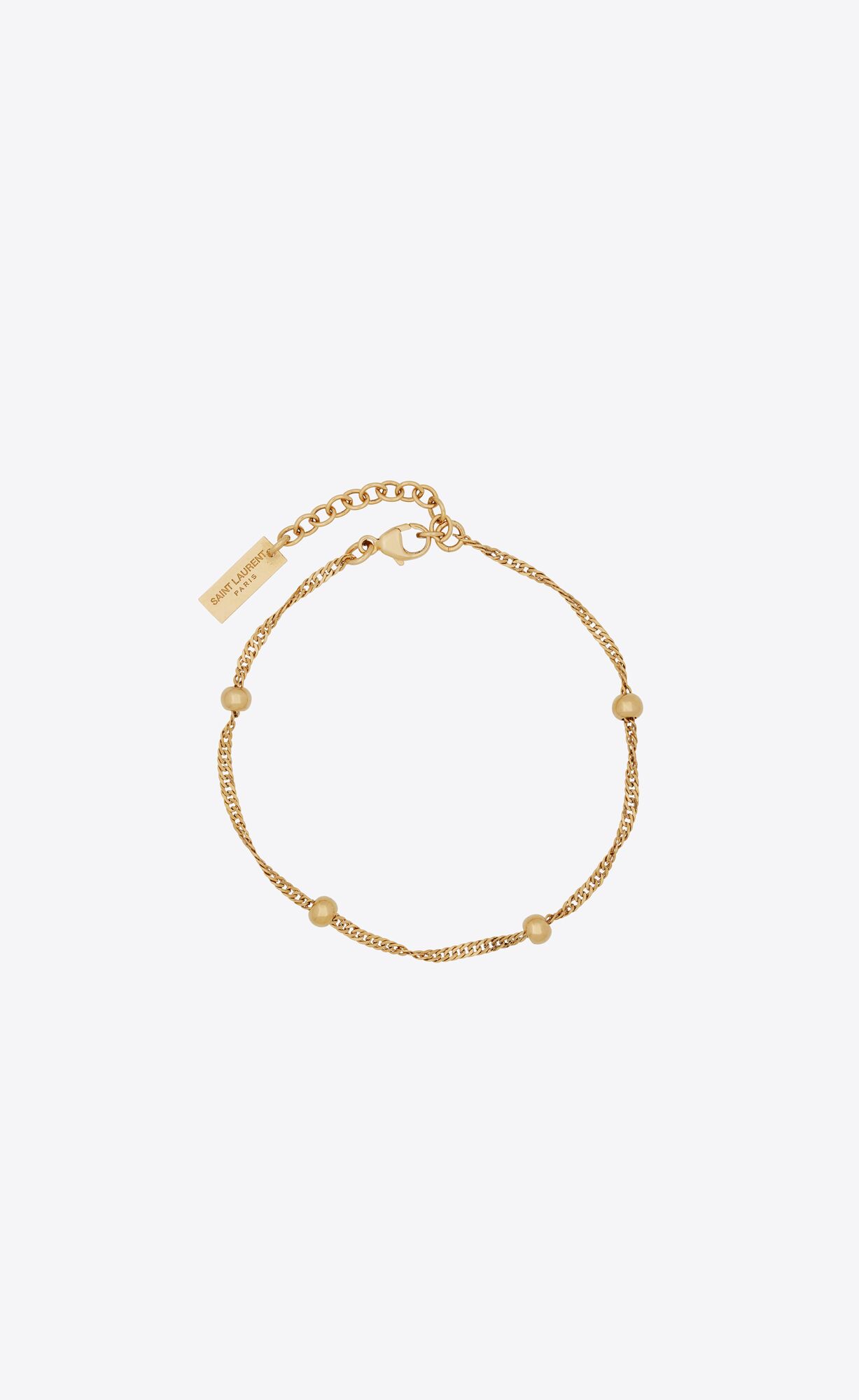 YSL Ball And Intertwined Chain Bracelet In Metal Zlate | 83450-NIMT