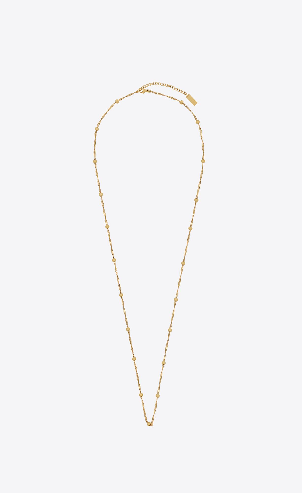 YSL Ball And Intertwined Chain Long Necklace In Metal Zlate | 16805-QYLE