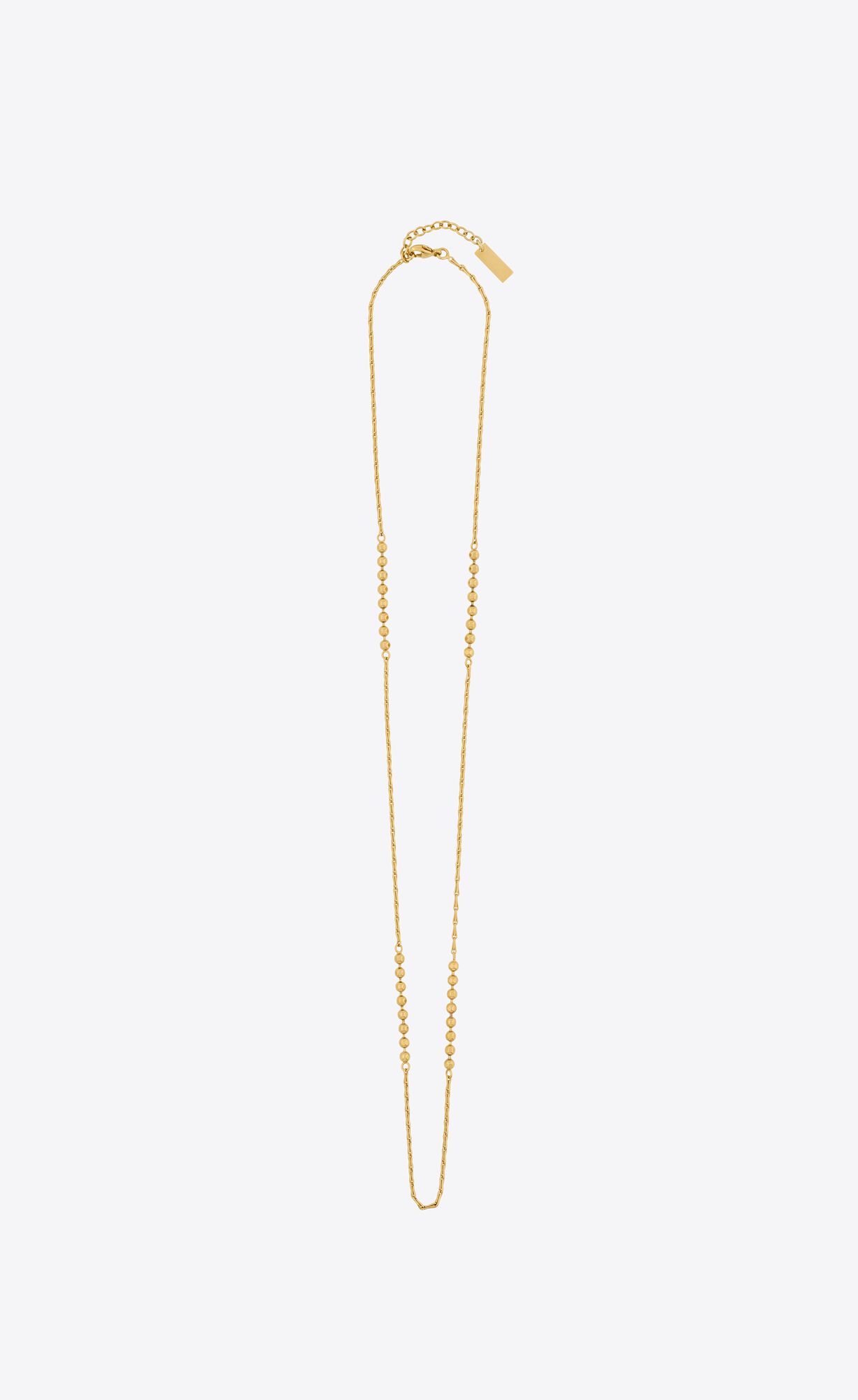 YSL Ball And Wheat Chain Necklace In Metal Zlate | 16409-MBGD