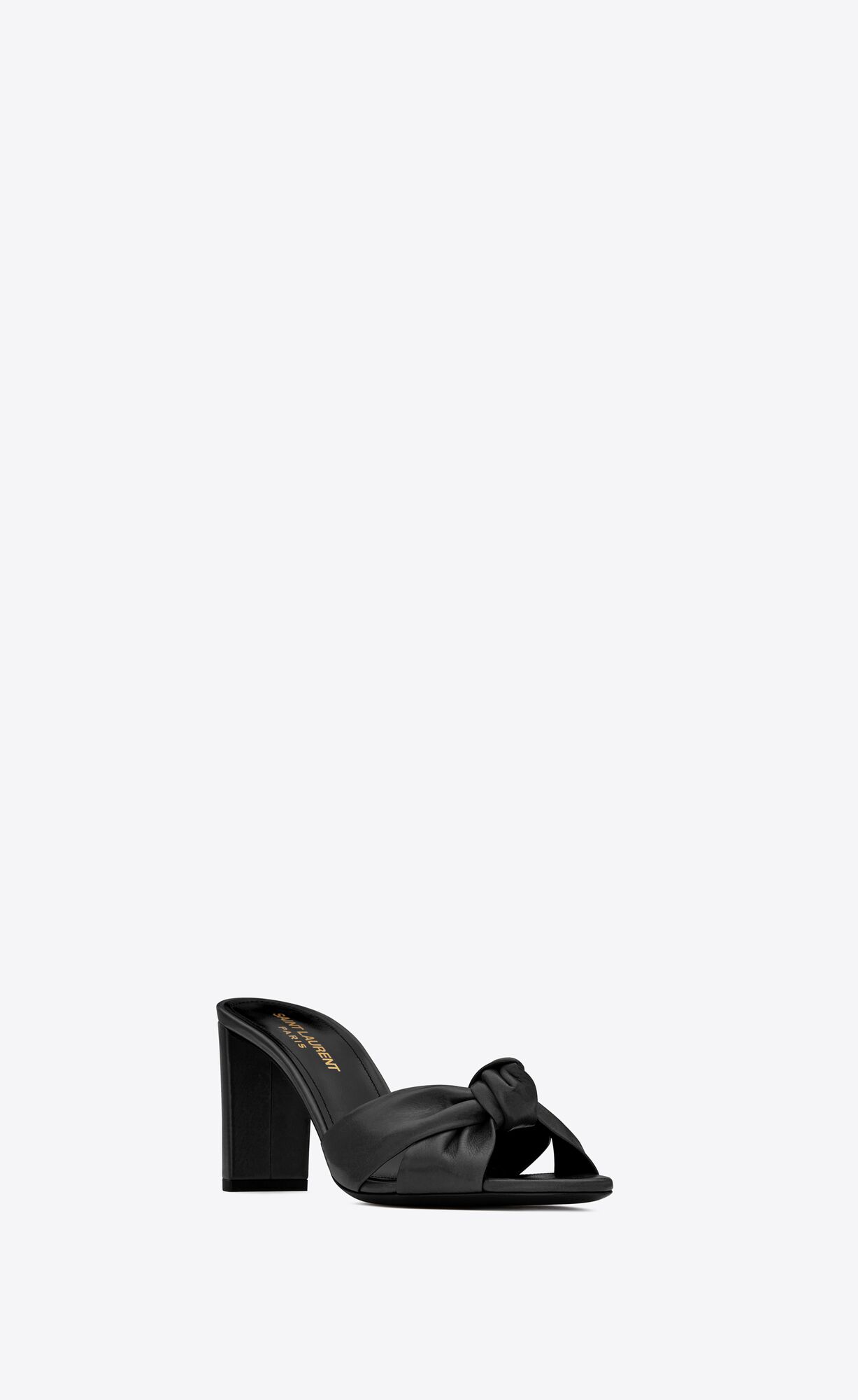 YSL Bianca Na Podpatku Mules In Smooth Kozene Čierne | 71928-WLVE