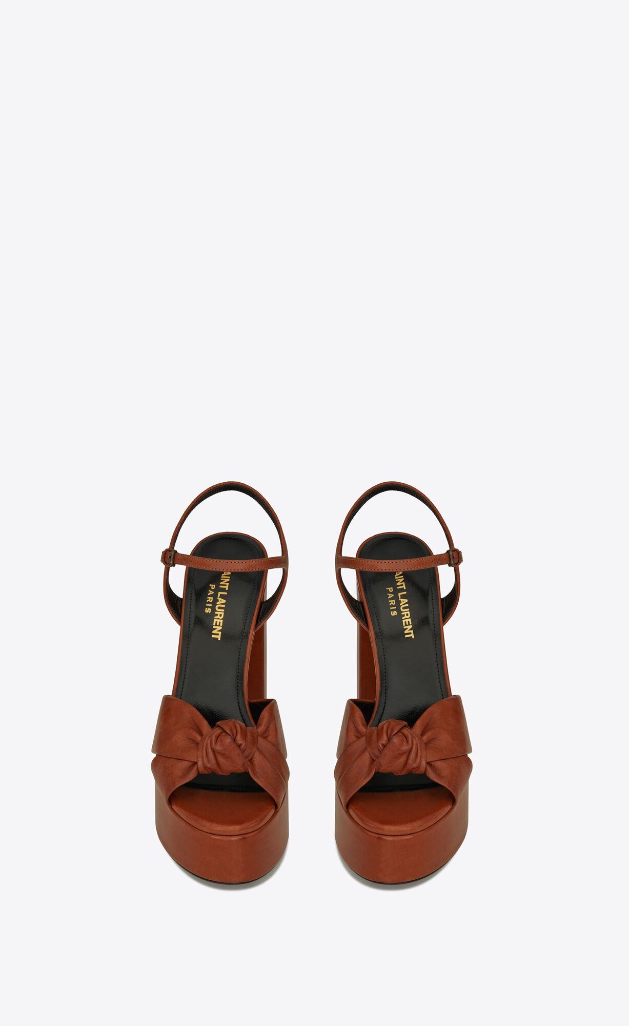 YSL Bianca Platforme Sandals In Smooth Kozene Toffee | 59286-KUVS