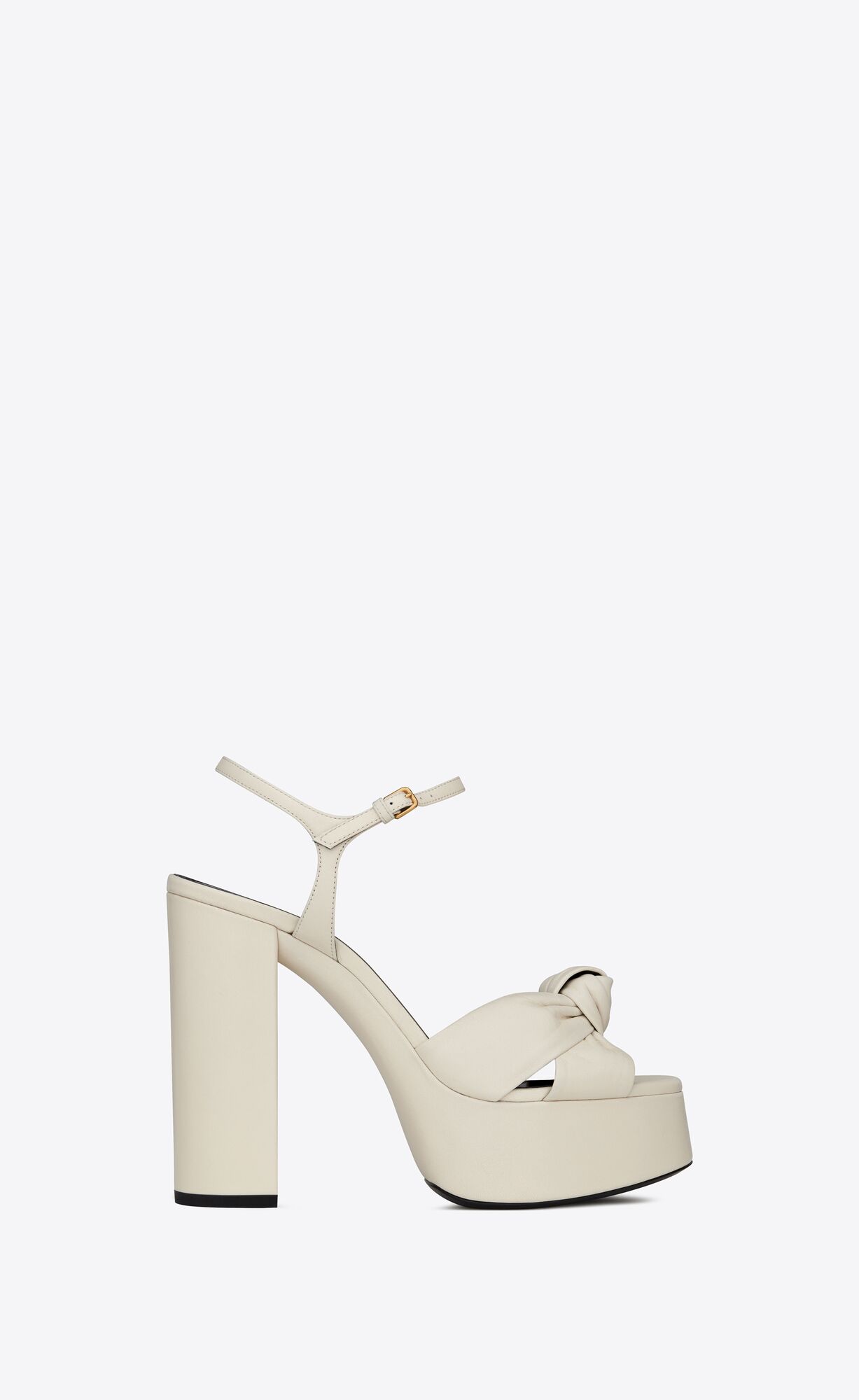 YSL Bianca Platforme Sandals In Smooth Kozene Pearl | 69524-ATNK