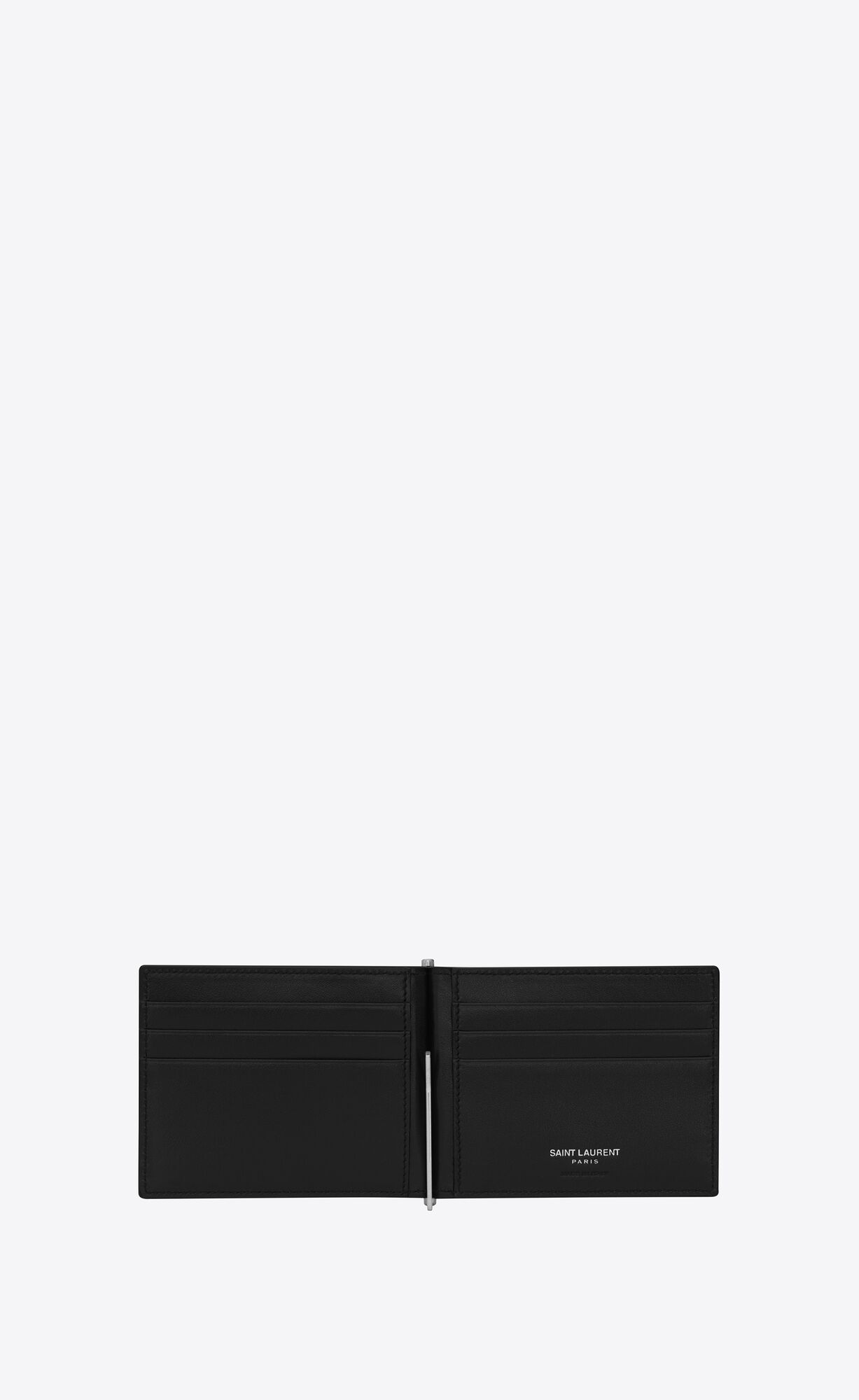 YSL Bill Clip Wallet In Smooth Kozene Čierne | 26581-TZSI