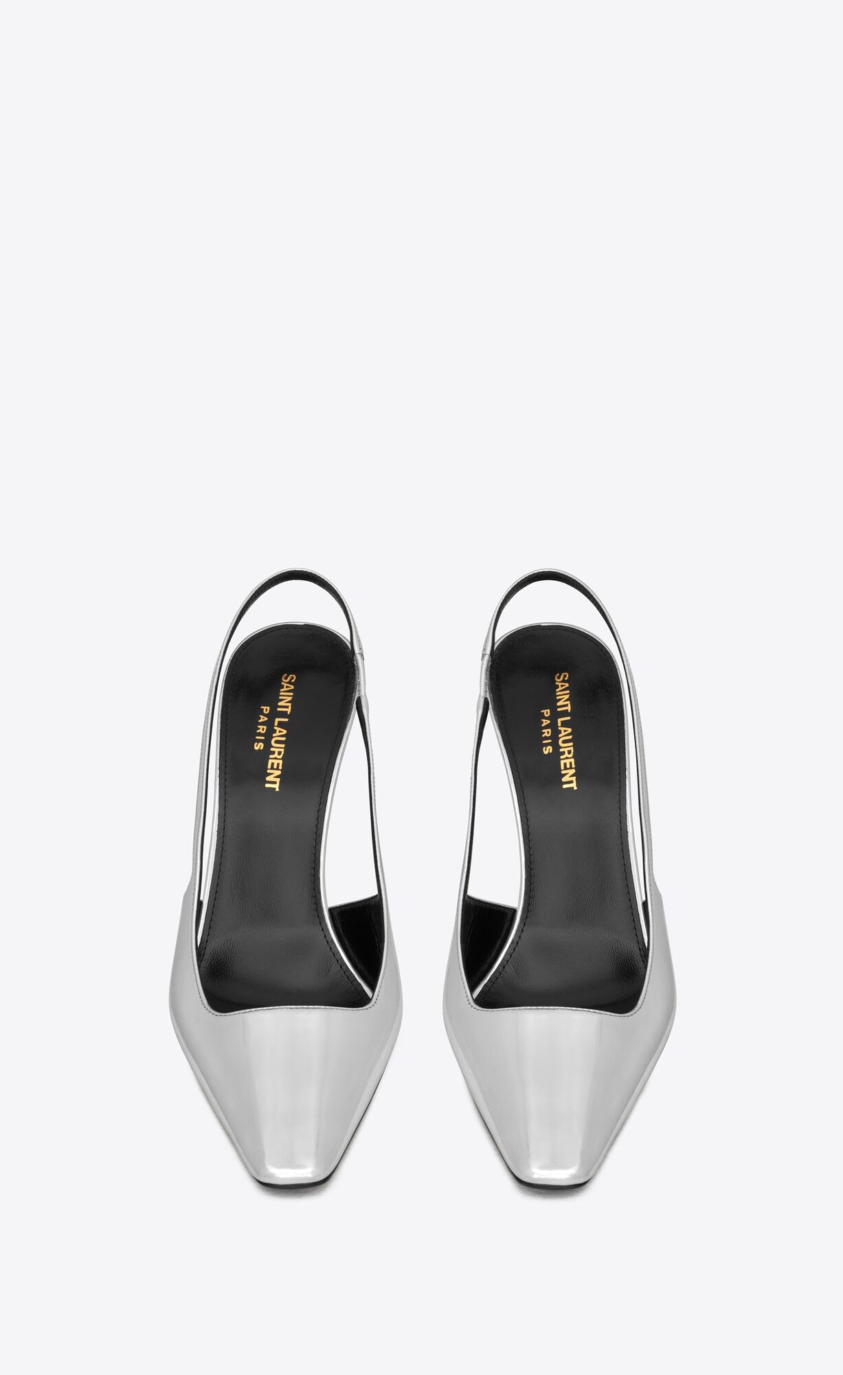 YSL Blade Slingback Pumps In Mirrored Kozene Argent | 58064-PDJK