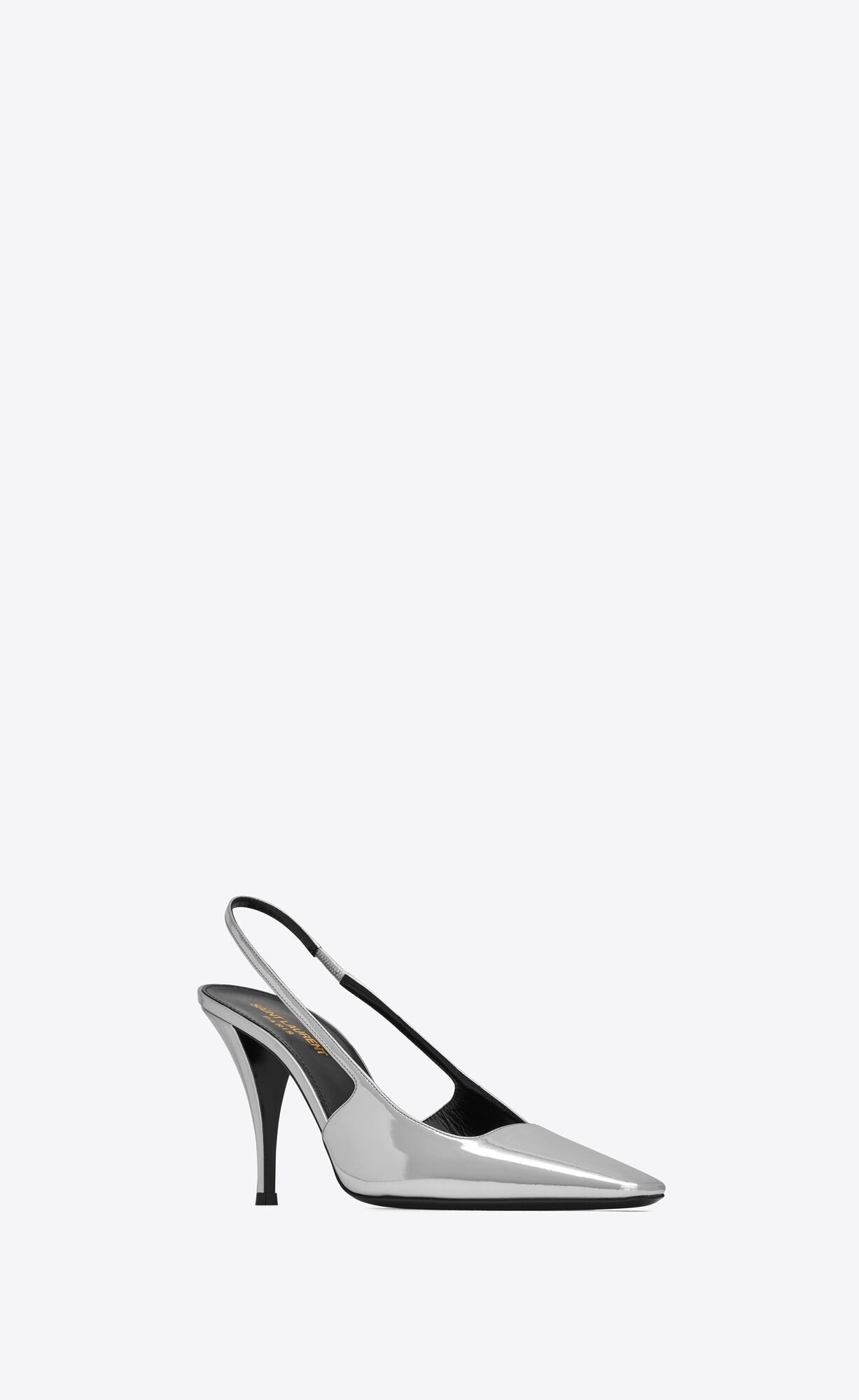 YSL Blade Slingback Pumps In Mirrored Kozene Argent | 58064-PDJK