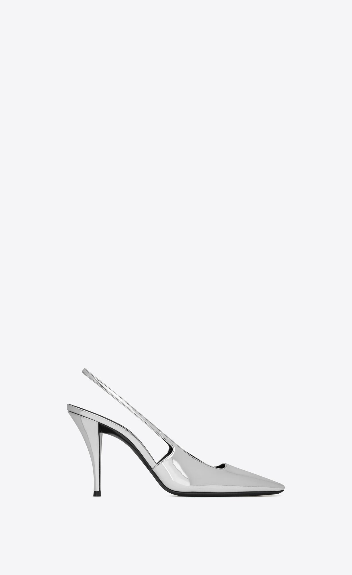 YSL Blade Slingback Pumps In Mirrored Kozene Argent | 58064-PDJK