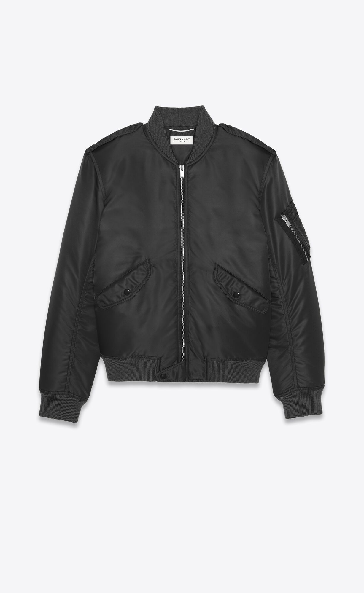 YSL Bomber Jacket In Nylon Čierne | 78465-OIVC