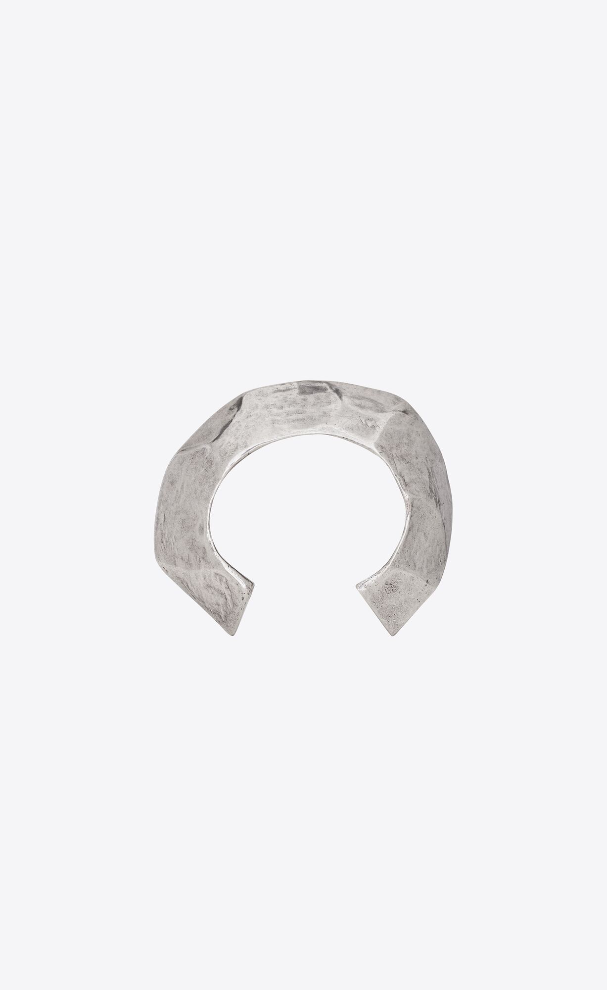 YSL Bumpy Organic Cuff In Metal Strieborne | 51694-QTKC