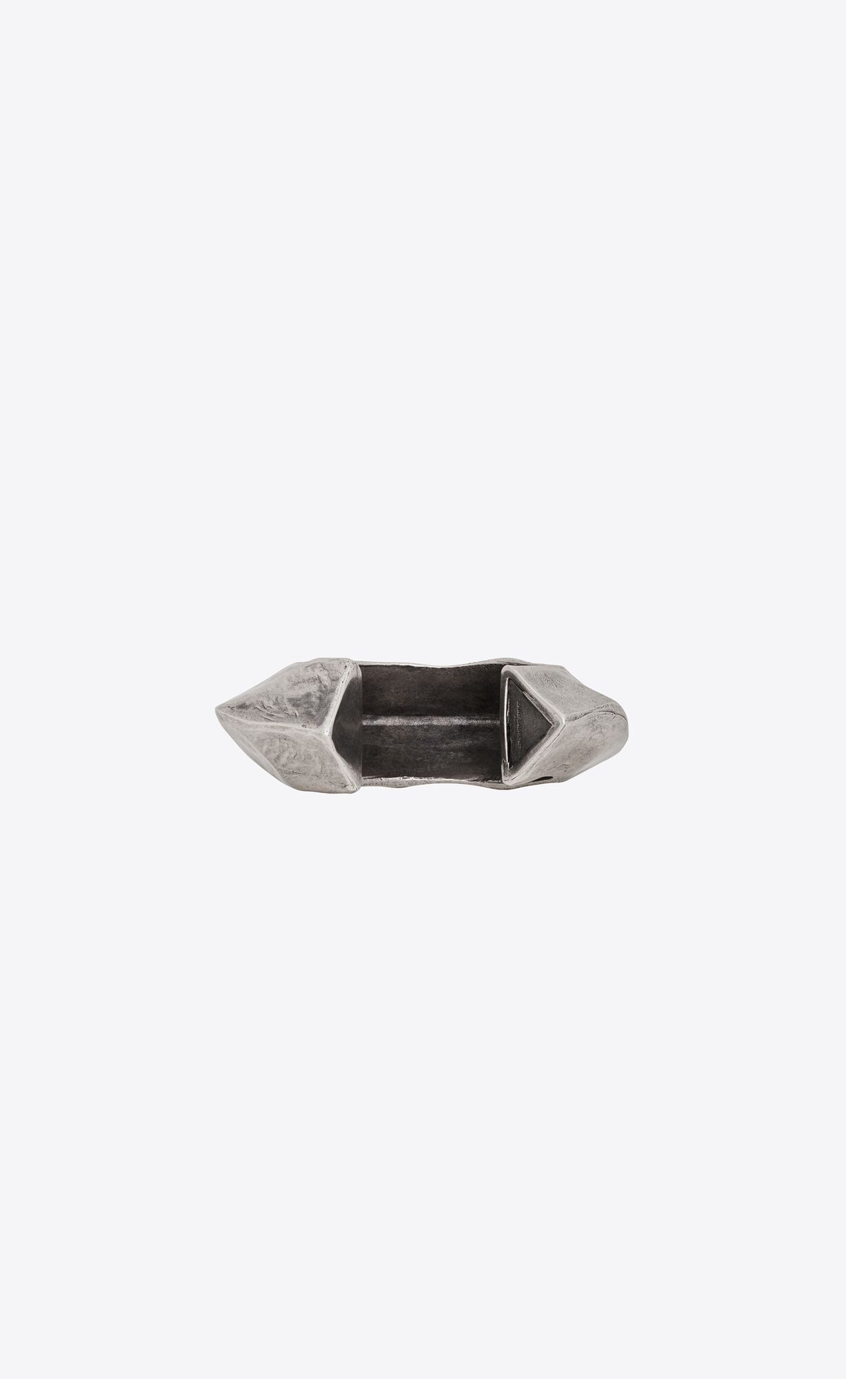 YSL Bumpy Organic Cuff In Metal Strieborne | 51694-QTKC