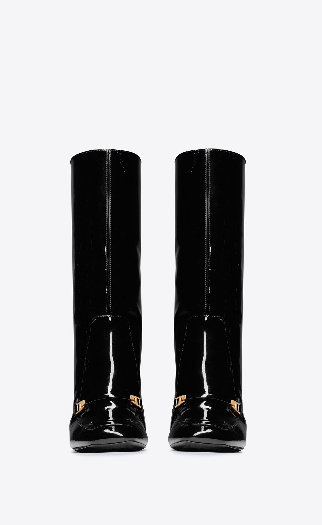 YSL Camden Boots In Lakovane Kozene Noir | 83720-PFJZ