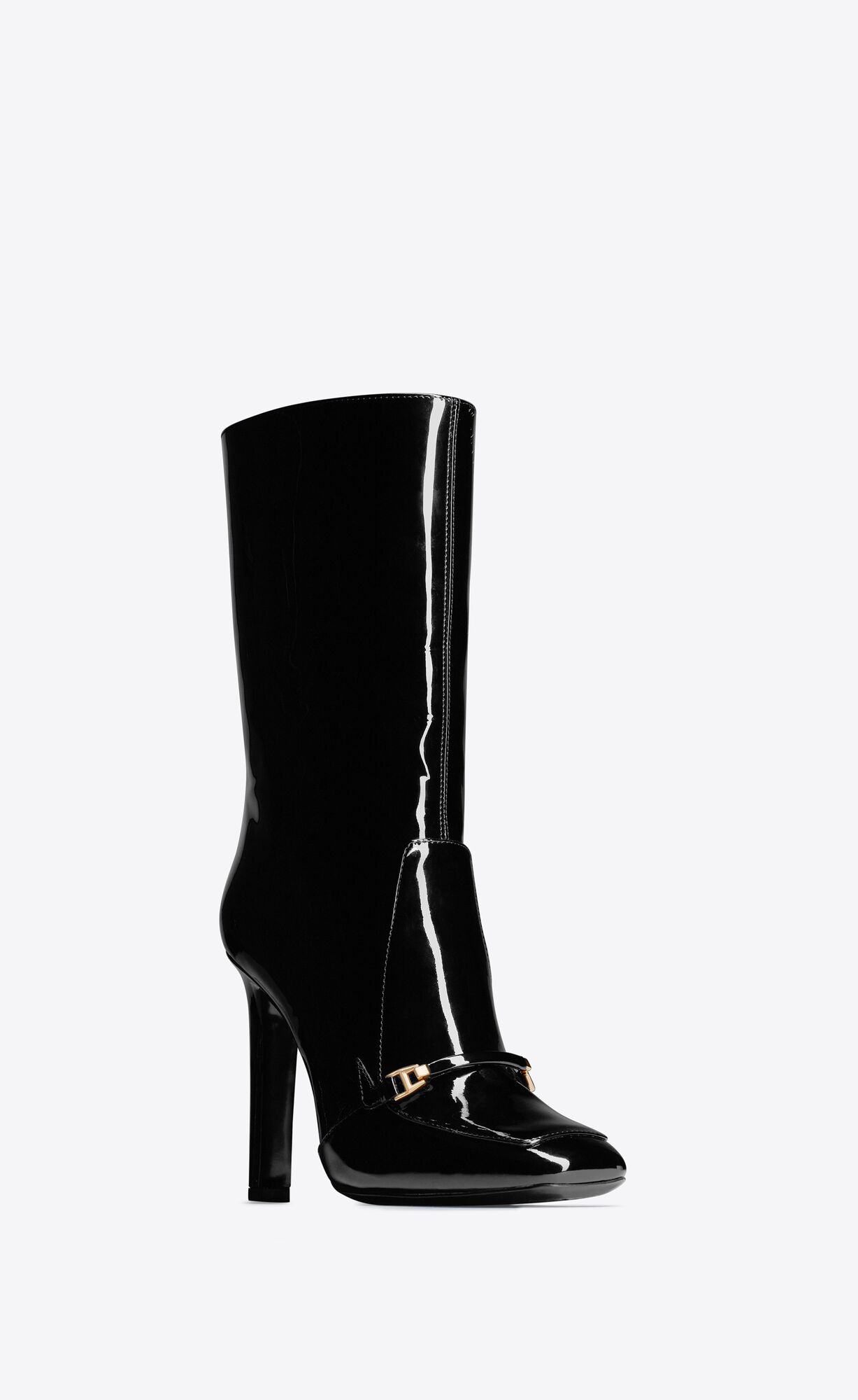 YSL Camden Boots In Lakovane Kozene Noir | 83720-PFJZ