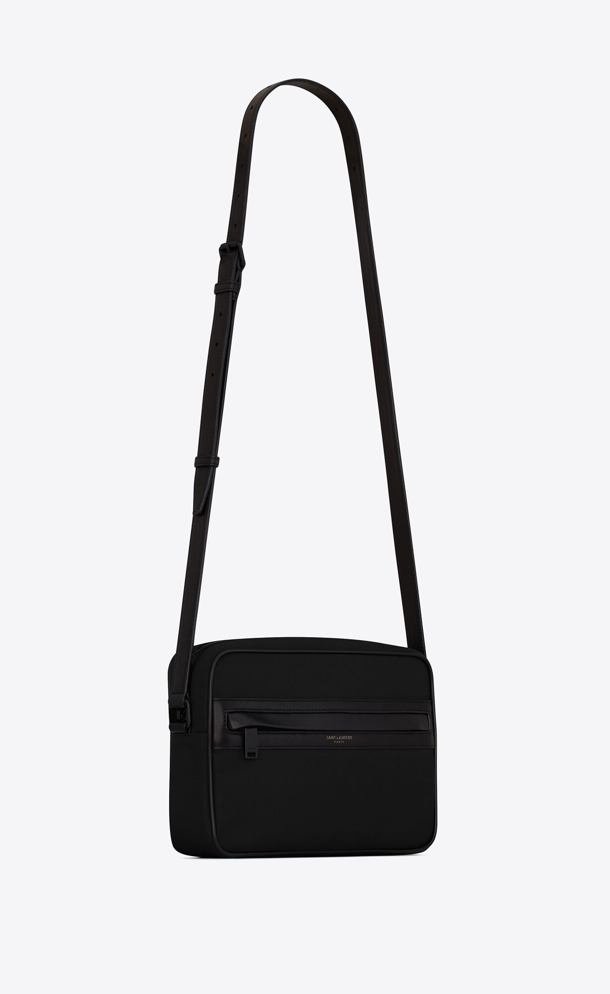 YSL Camp Camera Bag In Econyl® And Lambskin Noir | 91735-PVSG