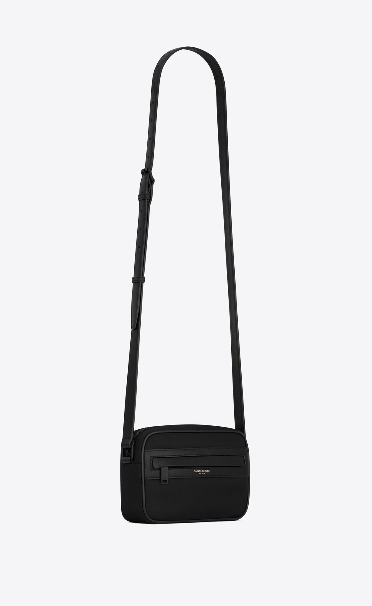 YSL Camp Small Camera Bag In Econyl® And Lambskin Čierne | 48523-YBMZ