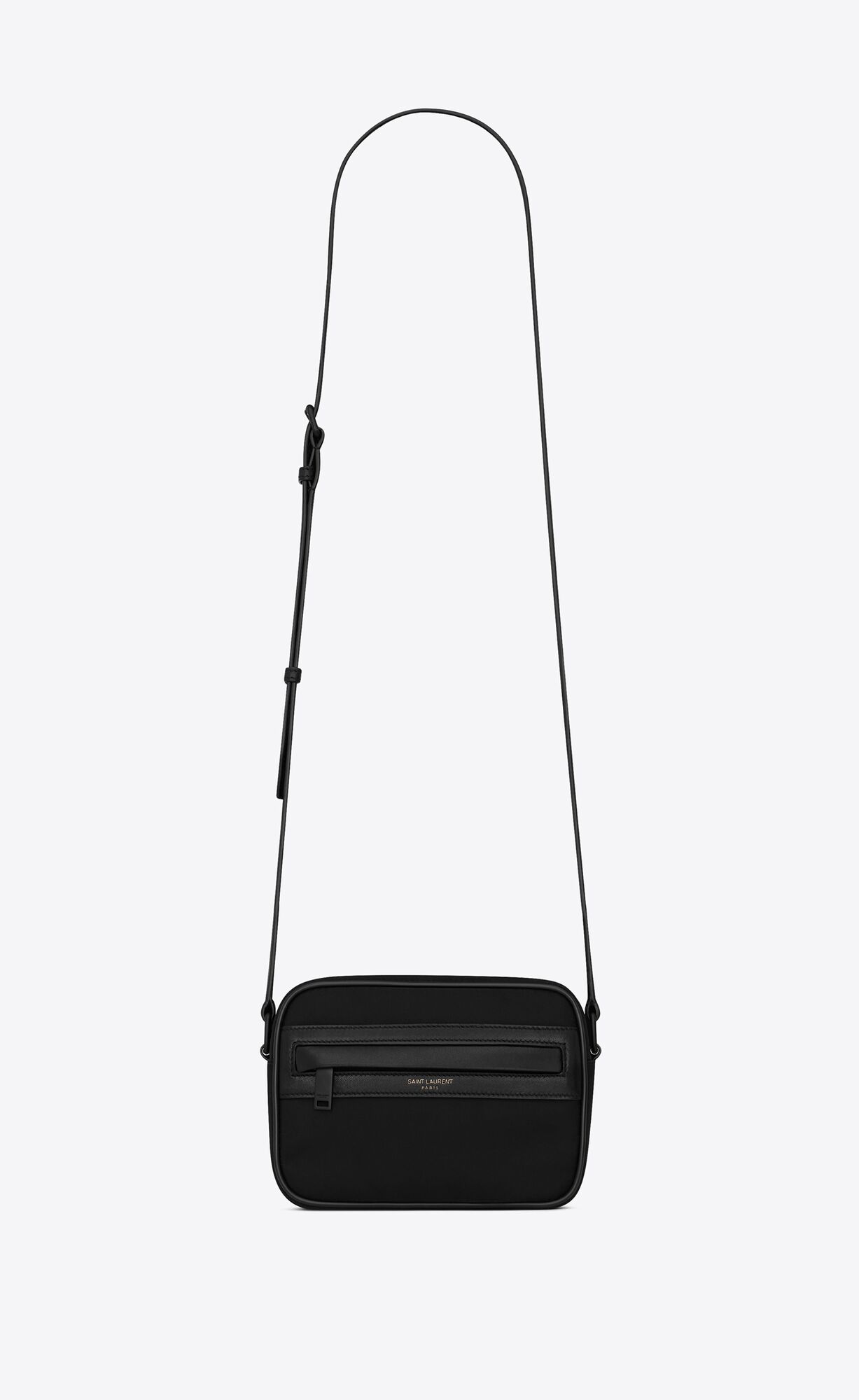 YSL Camp Small Camera Bag In Econyl® And Lambskin Čierne | 48523-YBMZ