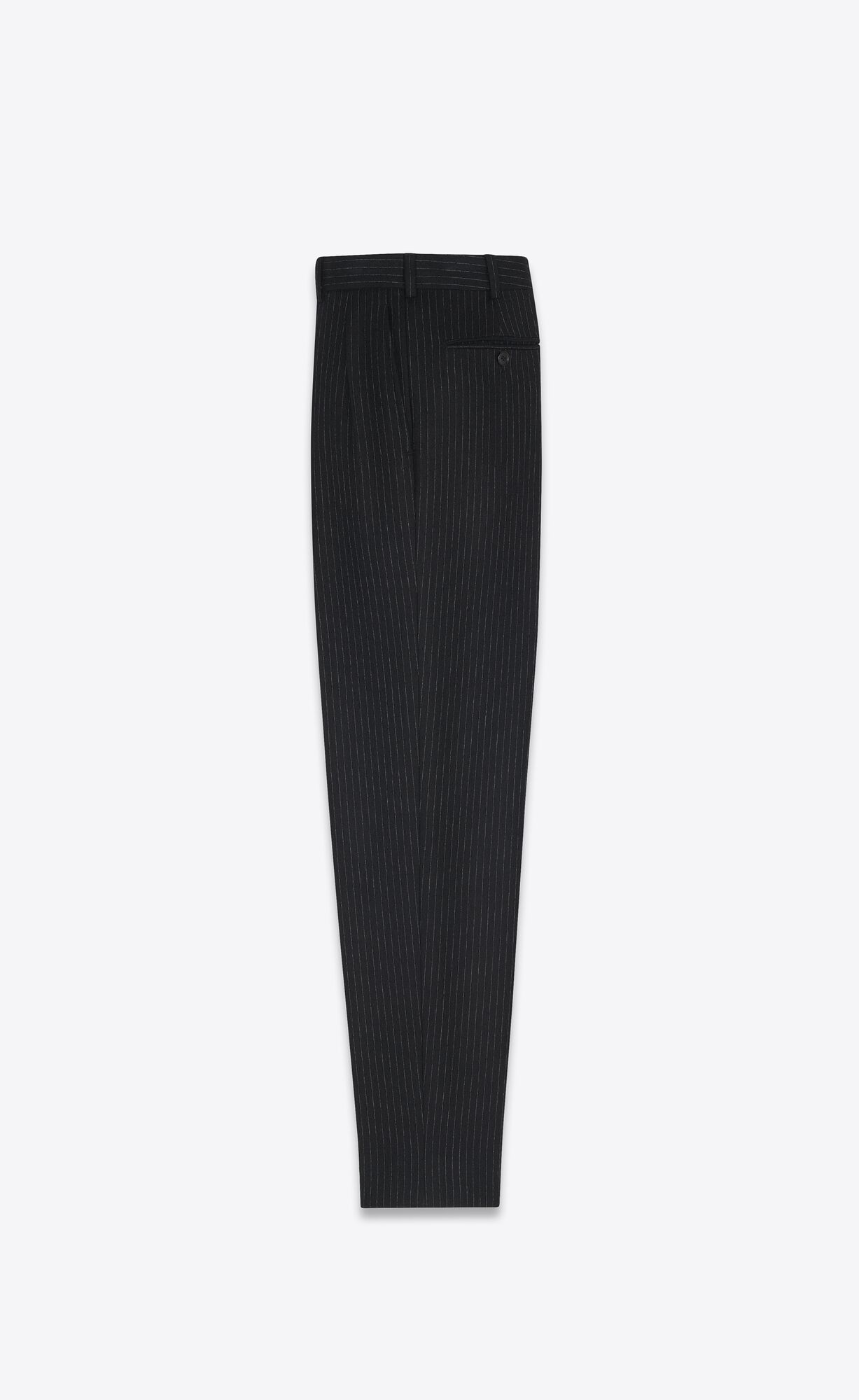 YSL Carrot-fit Pants In Pinstripe Vlna Noir Craie | 84103-UGHJ