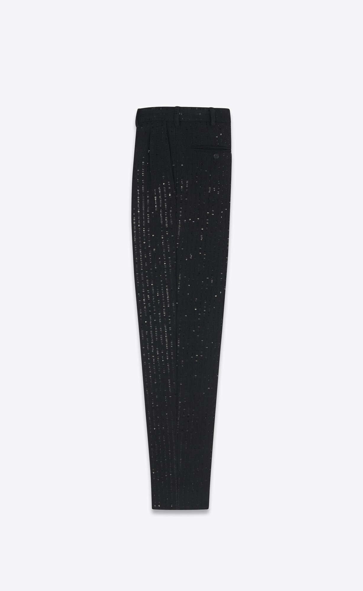 YSL Carrot-fit Pants In Sequined Tweed Noir Brilliant | 64982-YRAZ