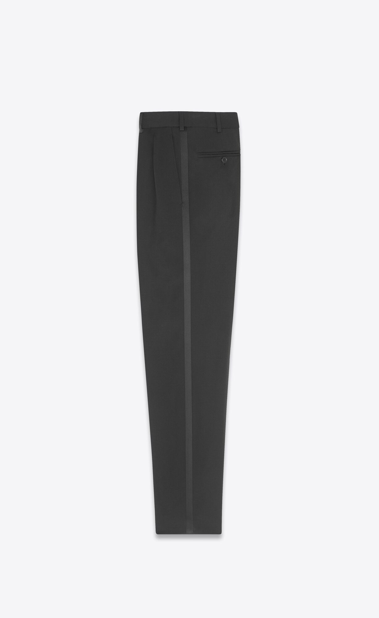 YSL Carrot-fit Tuxedo Pants In Grain De Poudre Noir | 01364-WDAN