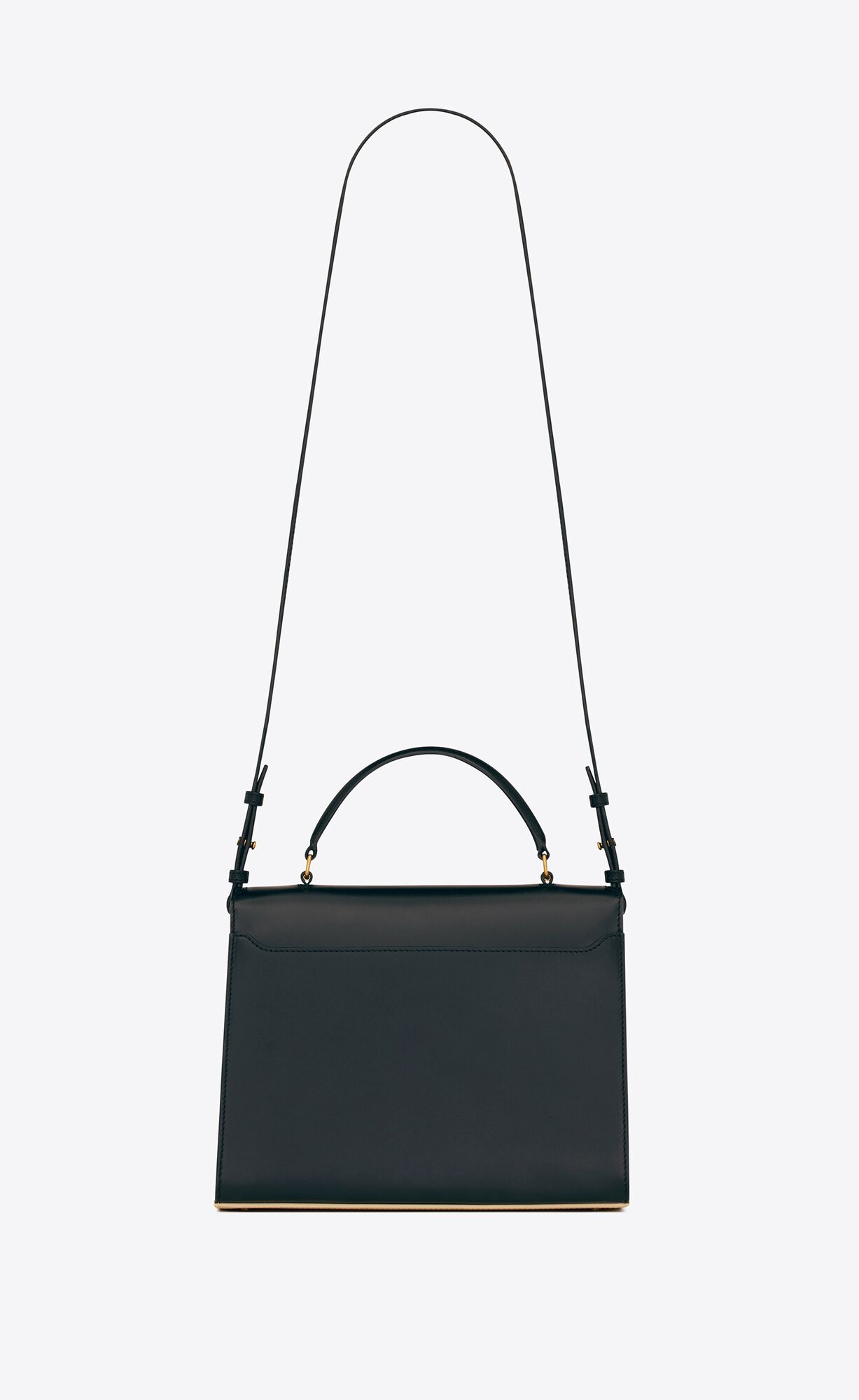 YSL Cassandra Medium Top Handle Bag In Box Saint Laurent Kozene Čierne Biele | 29605-OCAD