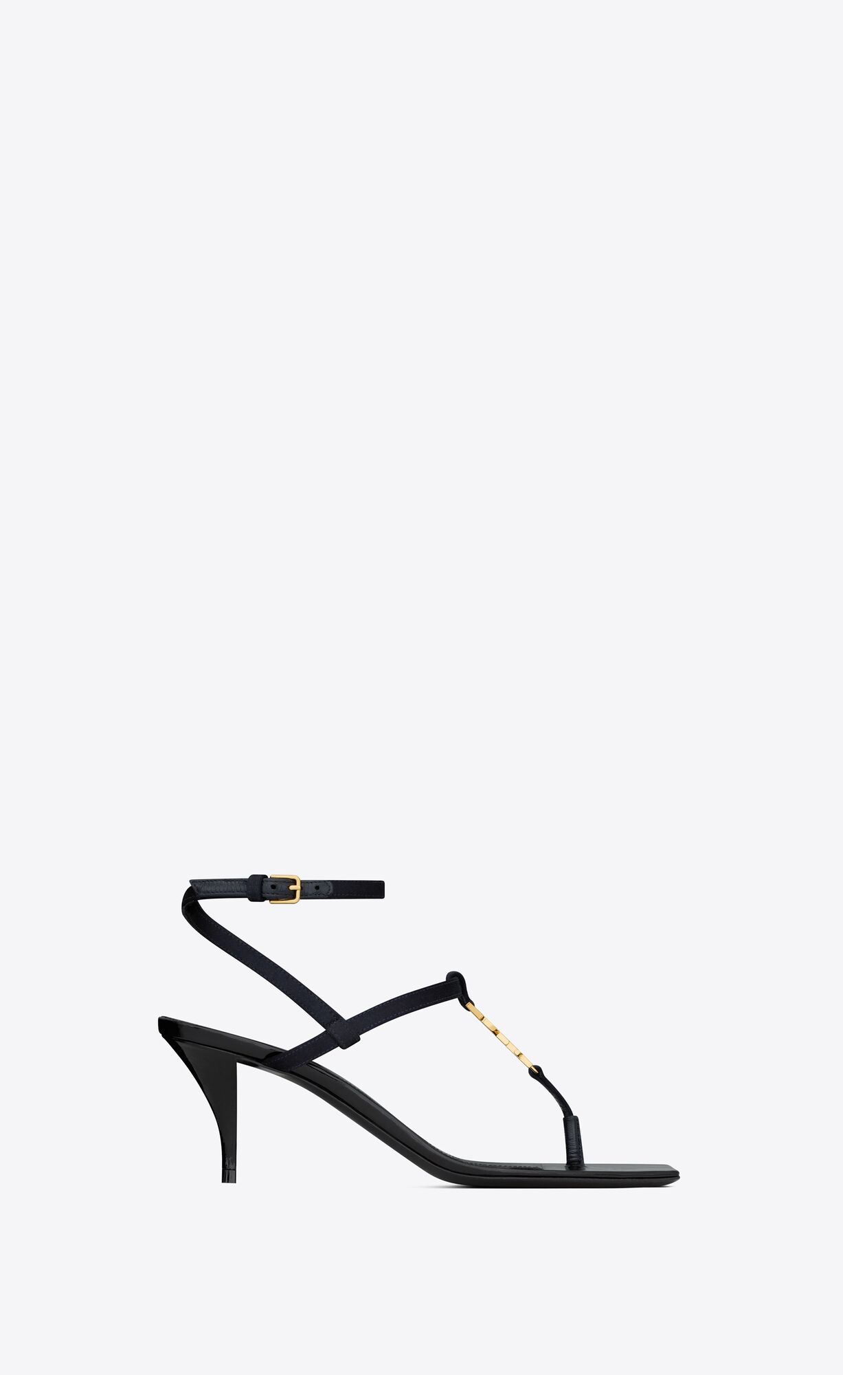 YSL Cassandra Sandals In Silk Satin Námornícka Modrá | 63108-VBNH