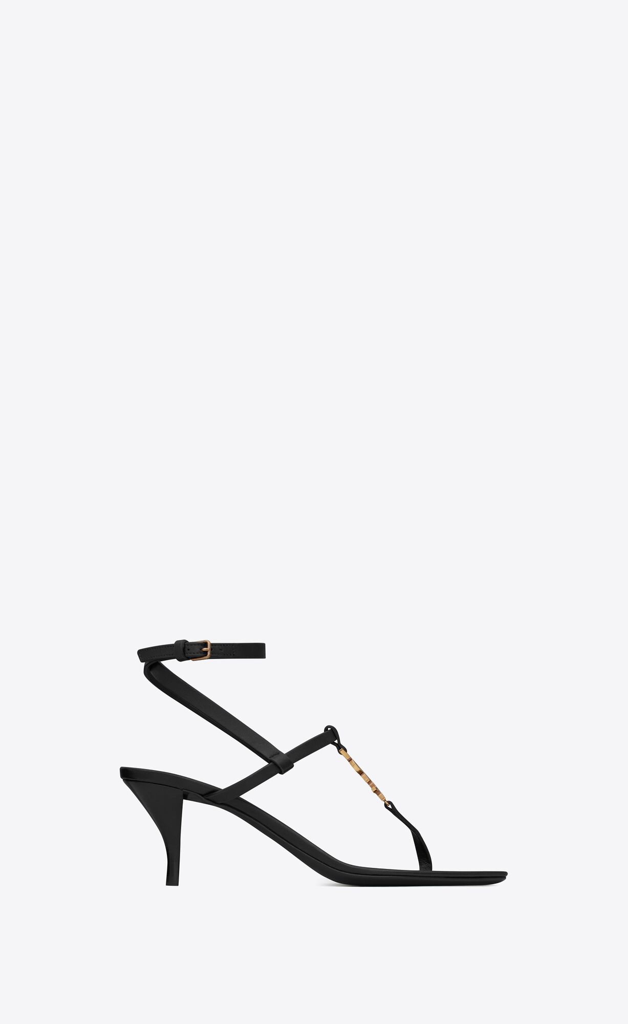 YSL Cassandra Sandals In Smooth Kozene Čierne | 26813-YUNQ