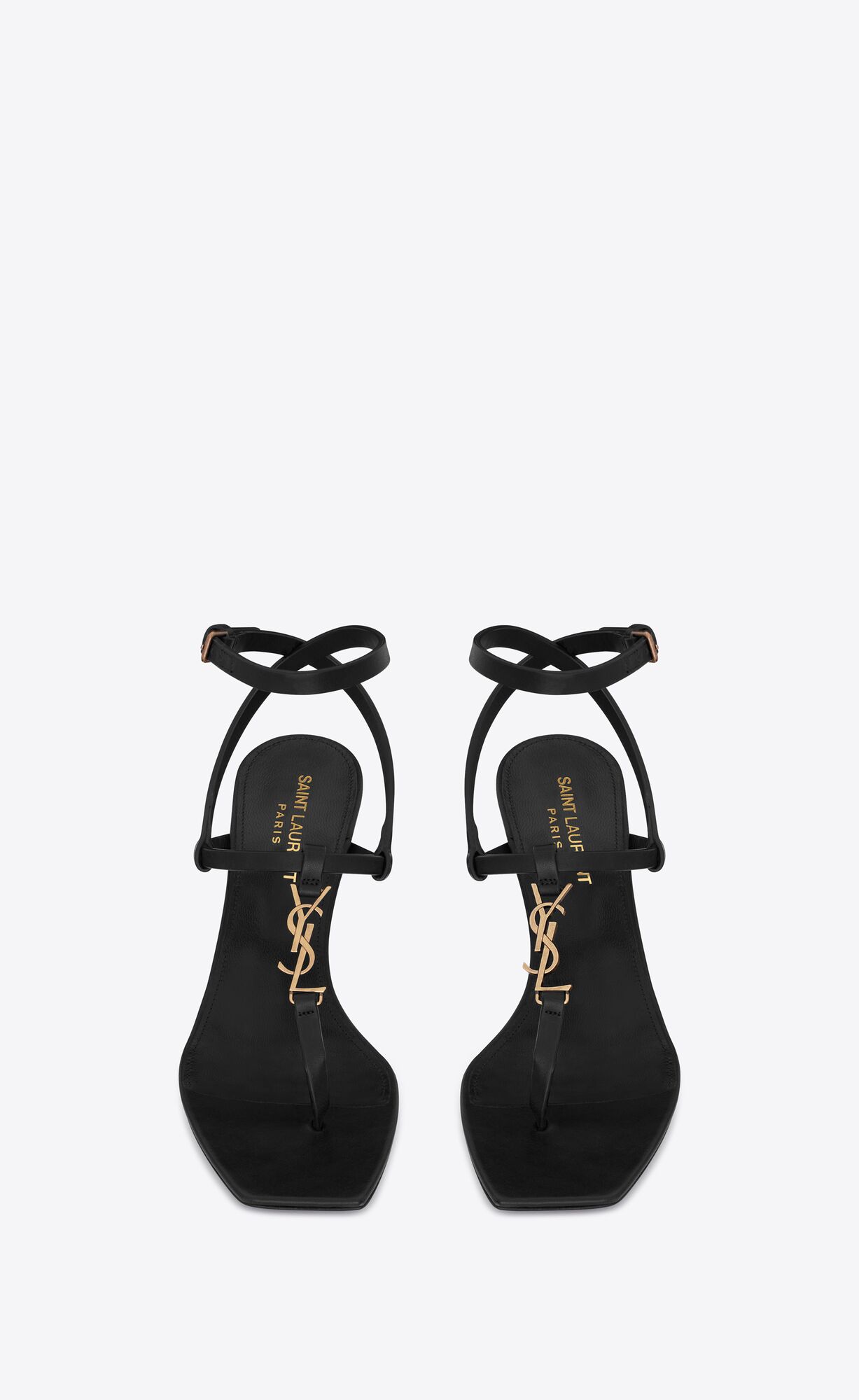 YSL Cassandra Sandals In Smooth Kozene Čierne | 26813-YUNQ