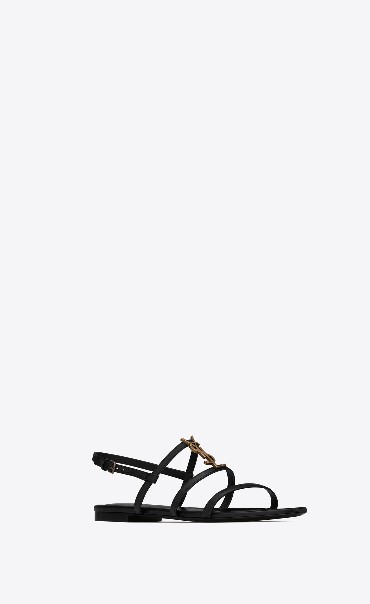 YSL Cassandra Sandals In Smooth Kozene Čierne | 48561-JRXL