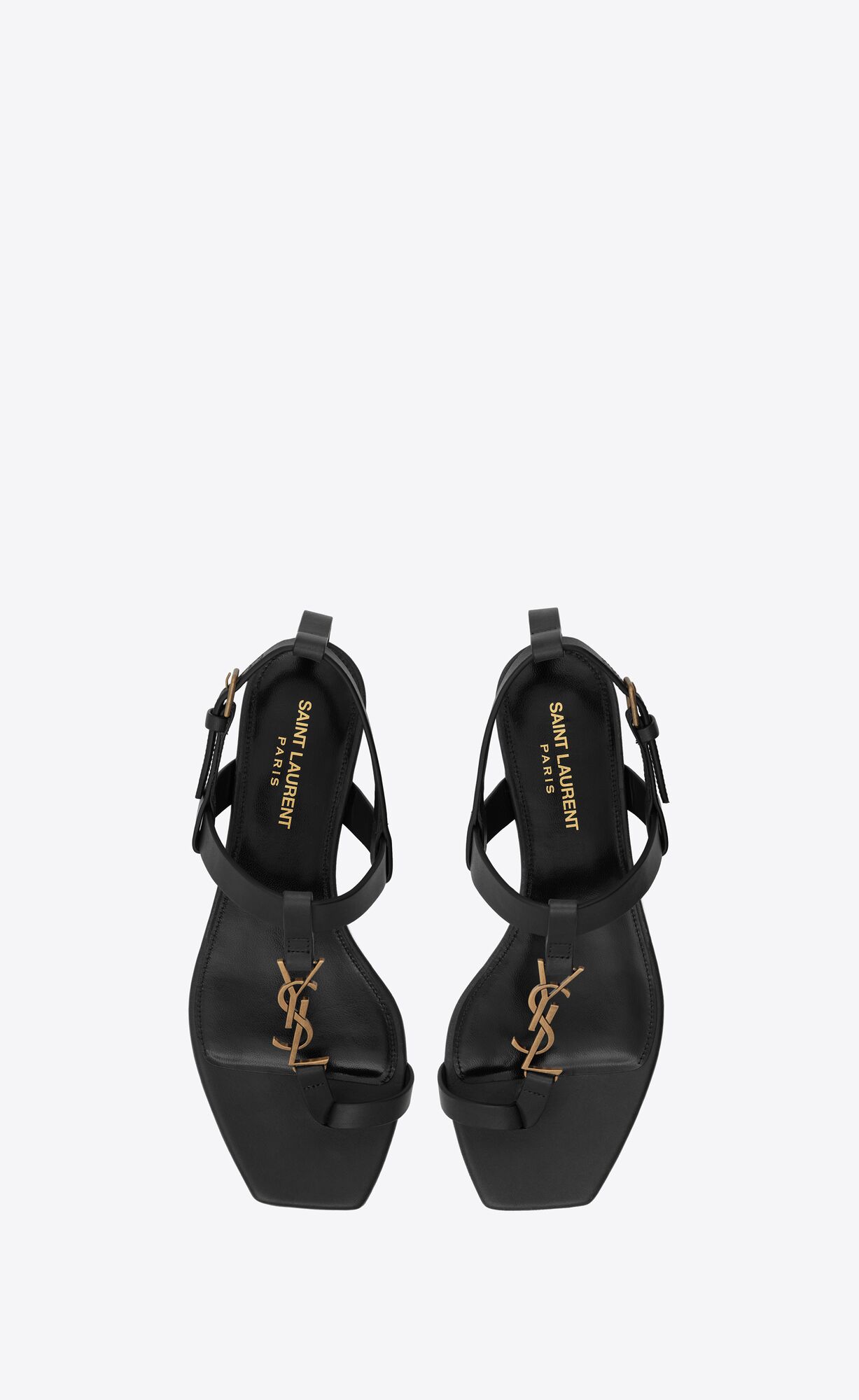 YSL Cassandra Sandals In Smooth Kozene Čierne | 51960-WBVX