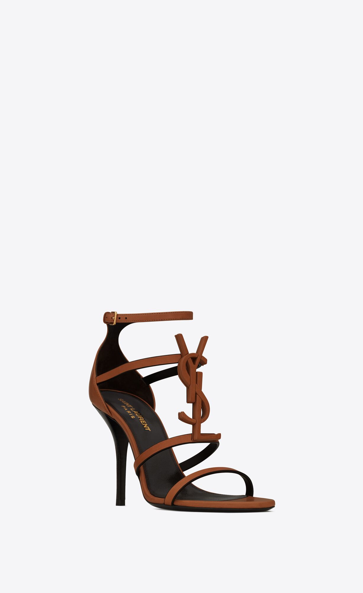 YSL Cassandra Sandals In Smooth Vegetable-tanned Kozene Noisette | 91584-CZEP