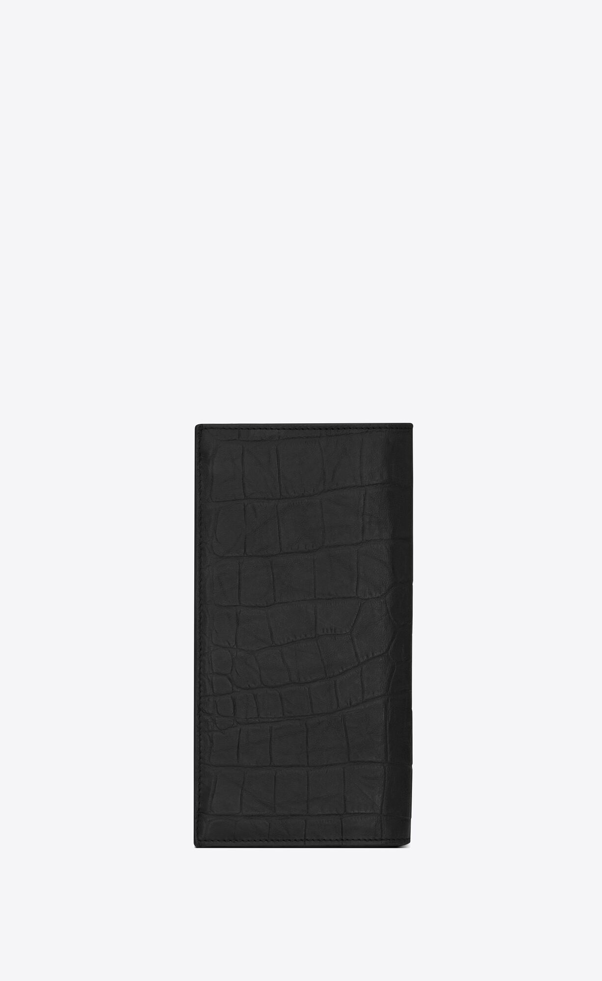 YSL Cassandre Continental Wallet In Crocodile-embossed Kozene Čierne | 90152-EVGP