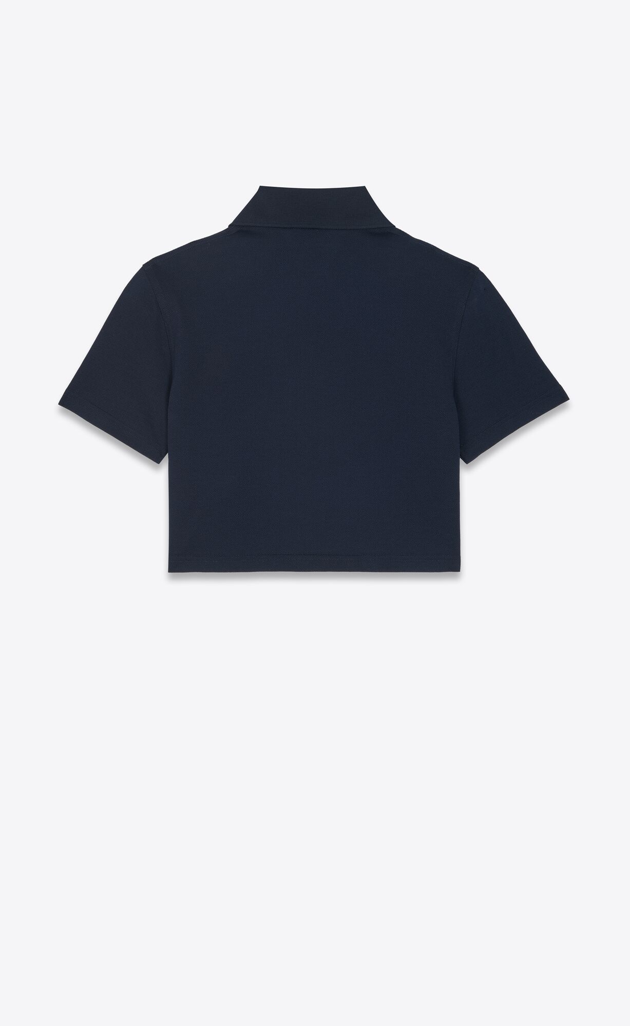 YSL Cassandre Cropped Polo Shirt Modre | 03842-WXMQ