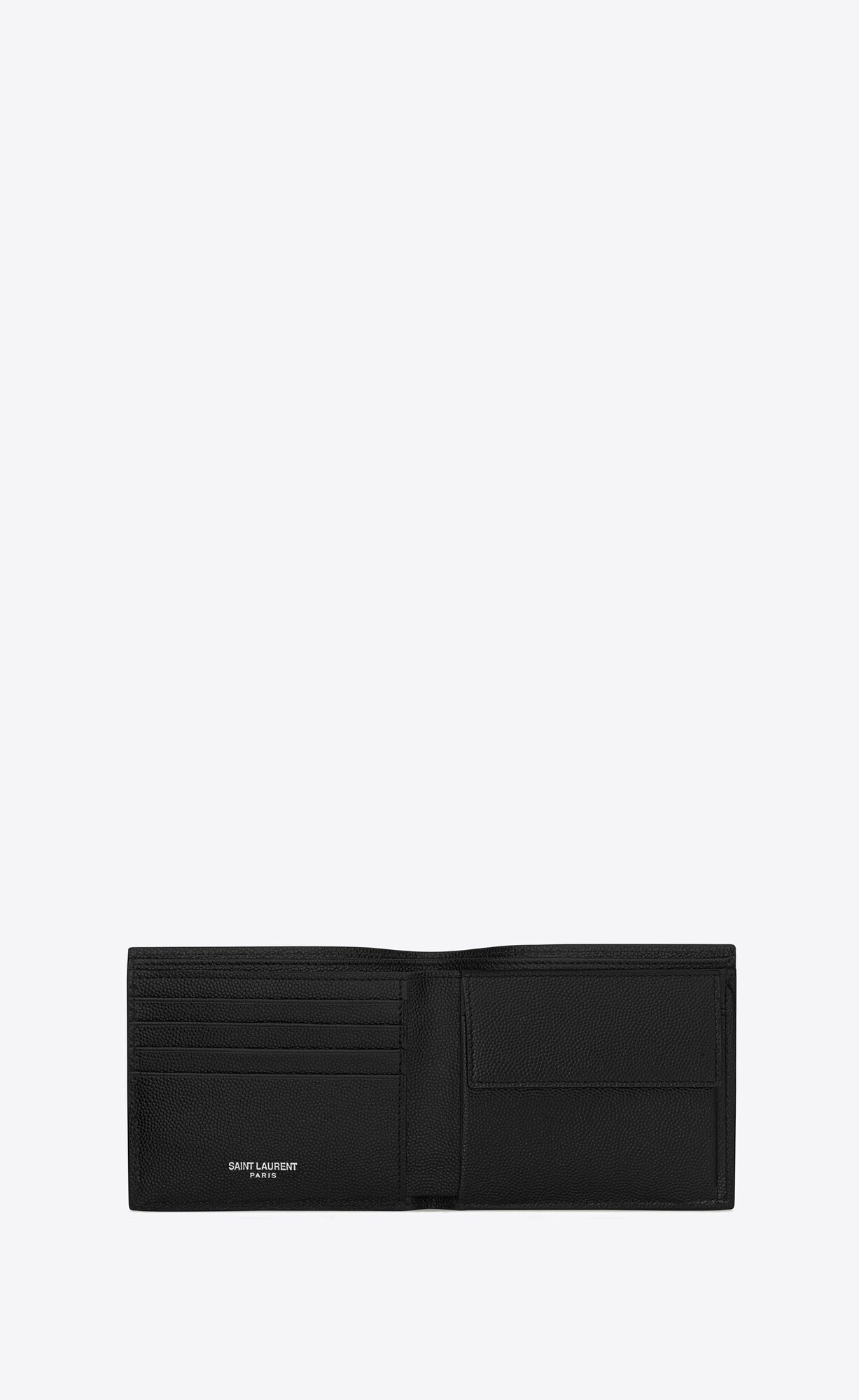 YSL Cassandre East/West Wallet With Coin Purse In Grain De Poudre Embossed Kozene Čierne | 83245-OVTX