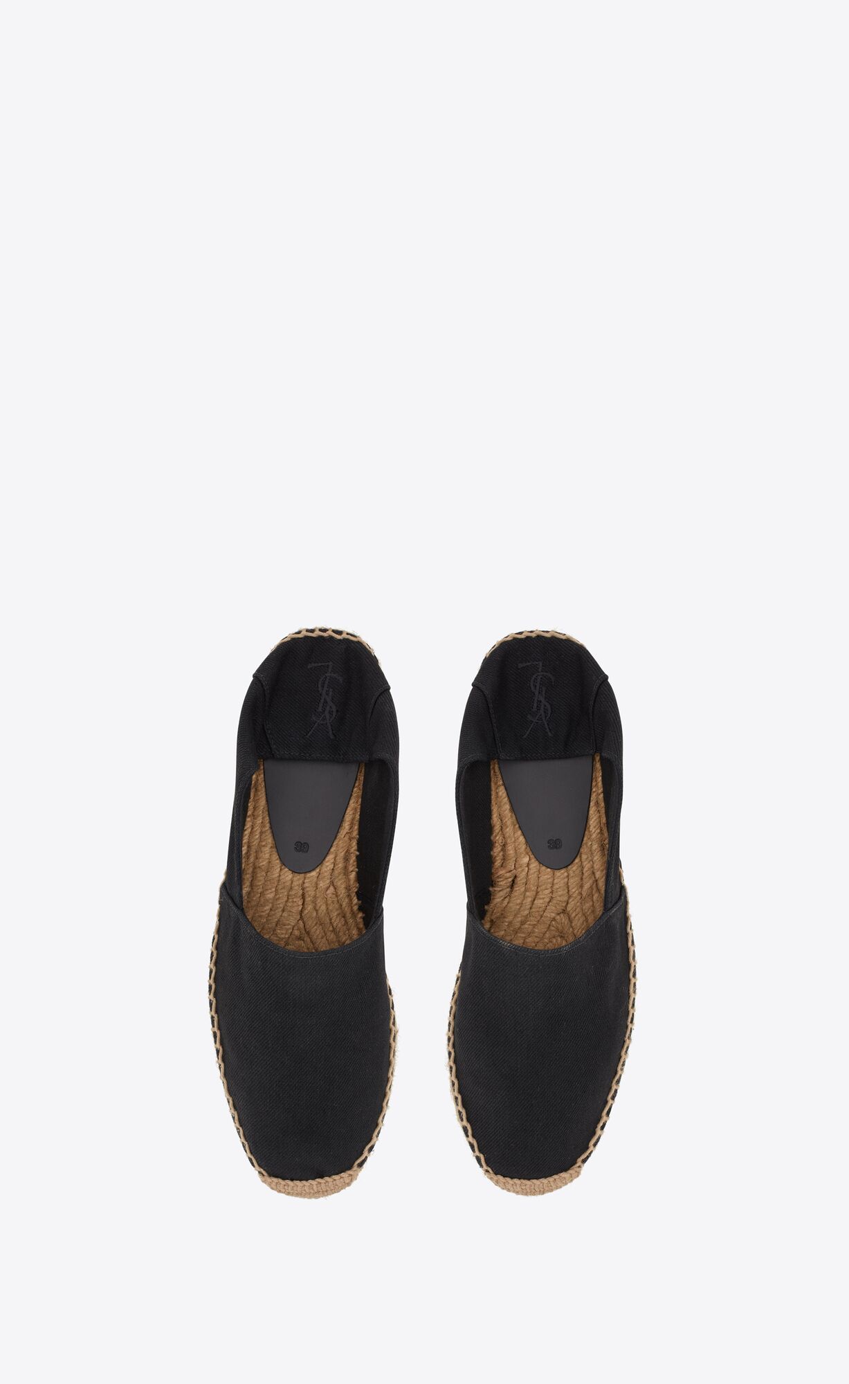 YSL Cassandre Embroidered Espadrilles In Denim Noir | 59462-KNUL