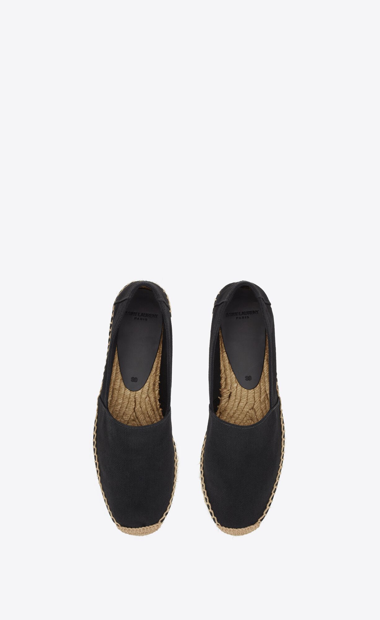 YSL Cassandre Embroidered Espadrilles In Denim Noir | 59462-KNUL