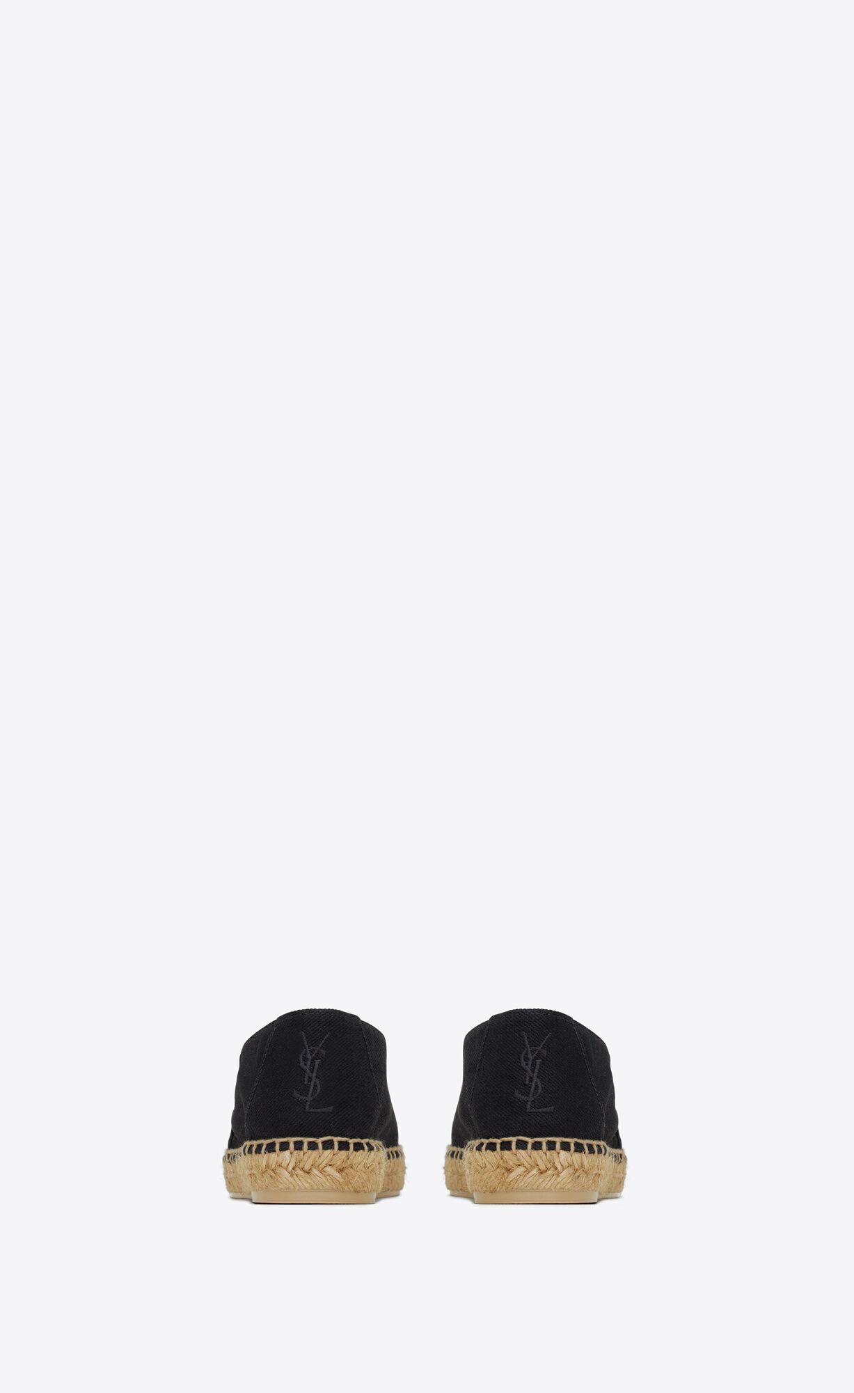 YSL Cassandre Embroidered Espadrilles In Denim Noir | 59462-KNUL