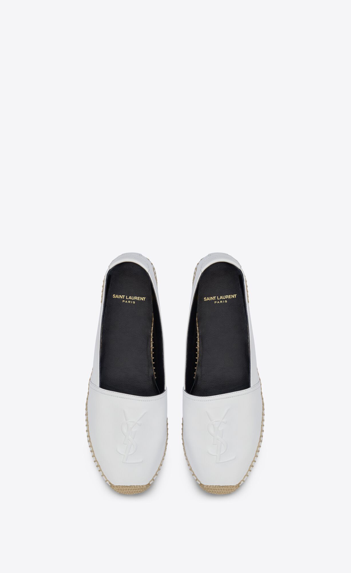 YSL Cassandre Espadrilles In Lambskin Biele | 90862-CEGQ