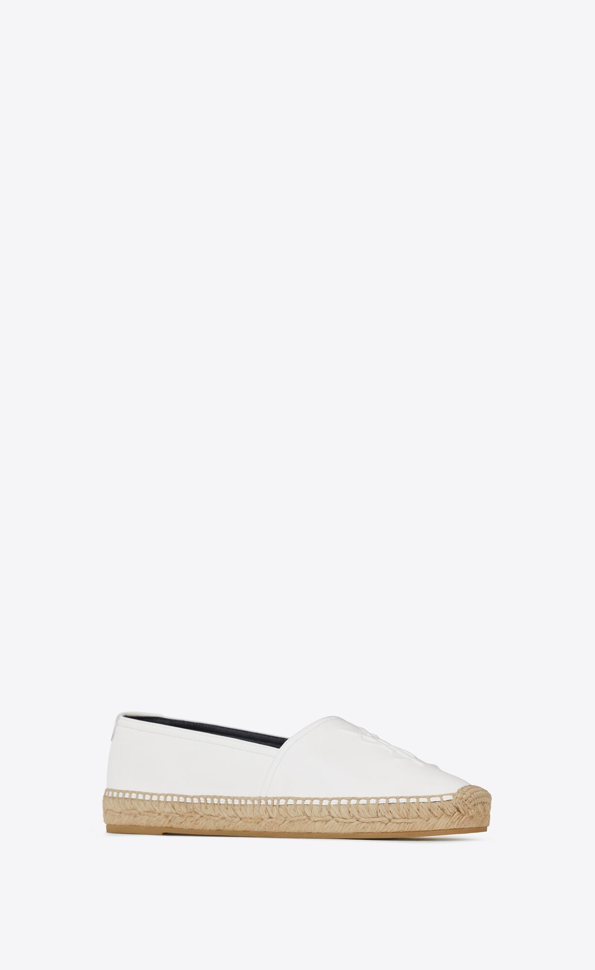 YSL Cassandre Espadrilles In Lambskin Biele | 90862-CEGQ