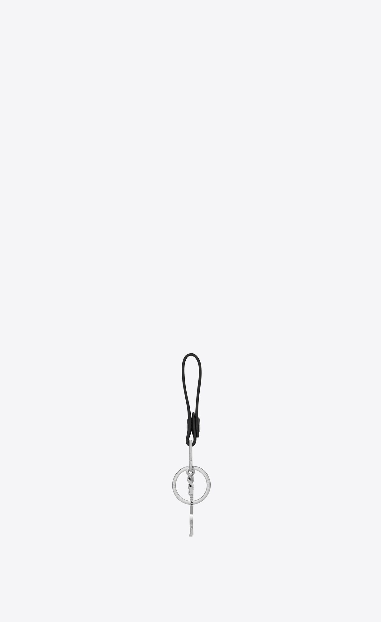 YSL Cassandre Key Ring In Smooth Kozene Čierne | 28635-TNJG