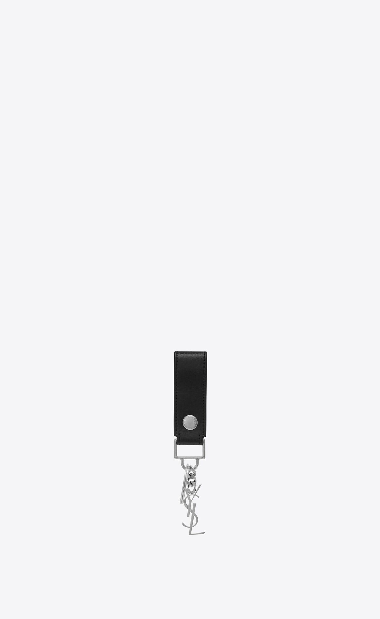 YSL Cassandre Key Ring In Smooth Kozene Čierne | 28635-TNJG