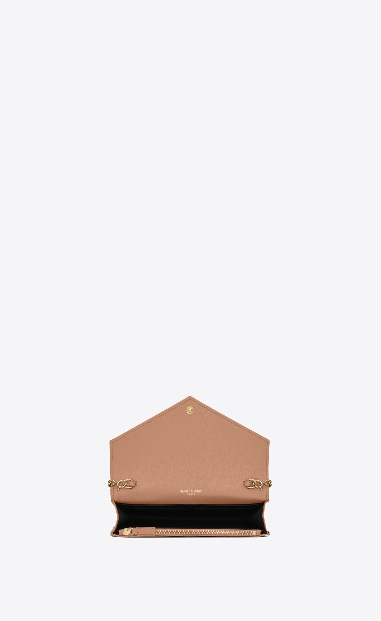 YSL Cassandre Matelassé Envelope Chain Wallet In Grain De Poudre Embossed Kozene Koralove | 34519-QHIA